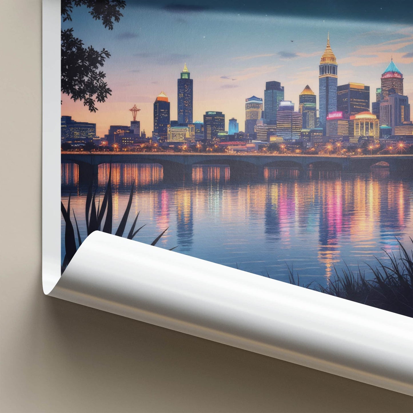 Austin Poster - Texas Wall Art - Starry City Reflections Home Decor