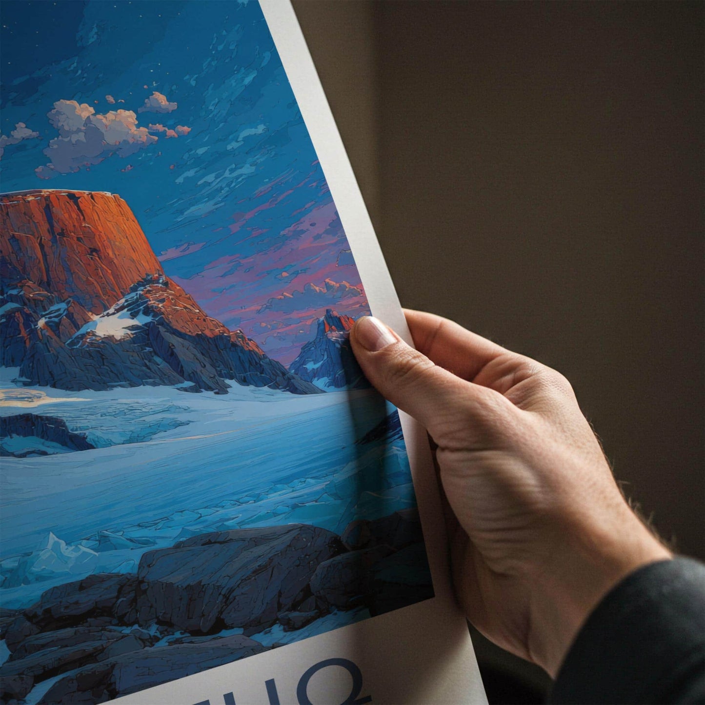Auyuittuq National Park Poster - Canada Travel Print - Arctic peaks sunset Wall Decor