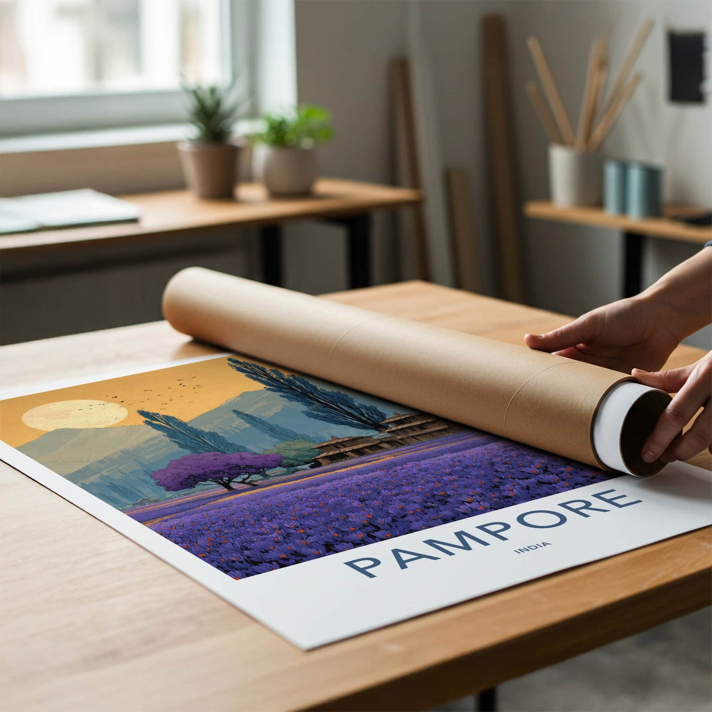 Pampore Poster - India Travel Art