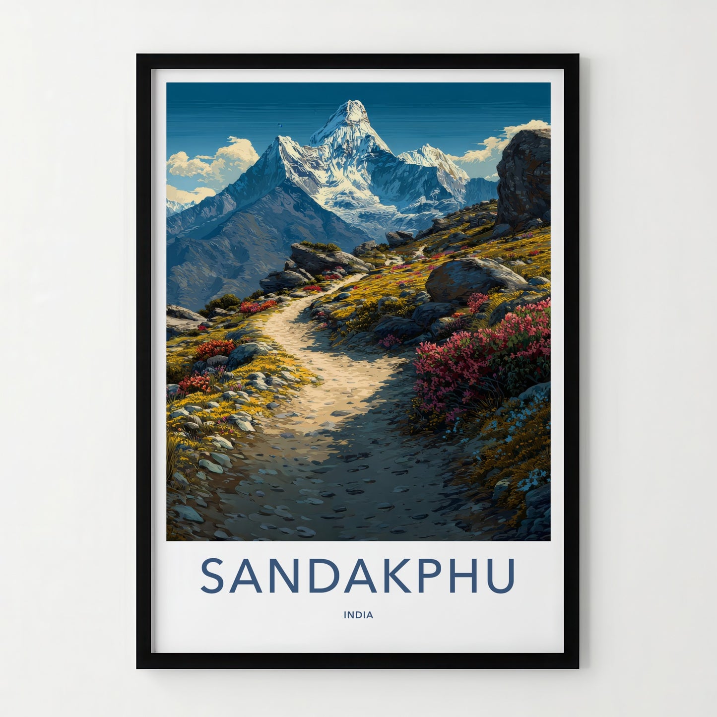 Sandakphu Poster India West Bengal Snowy Peak Decor