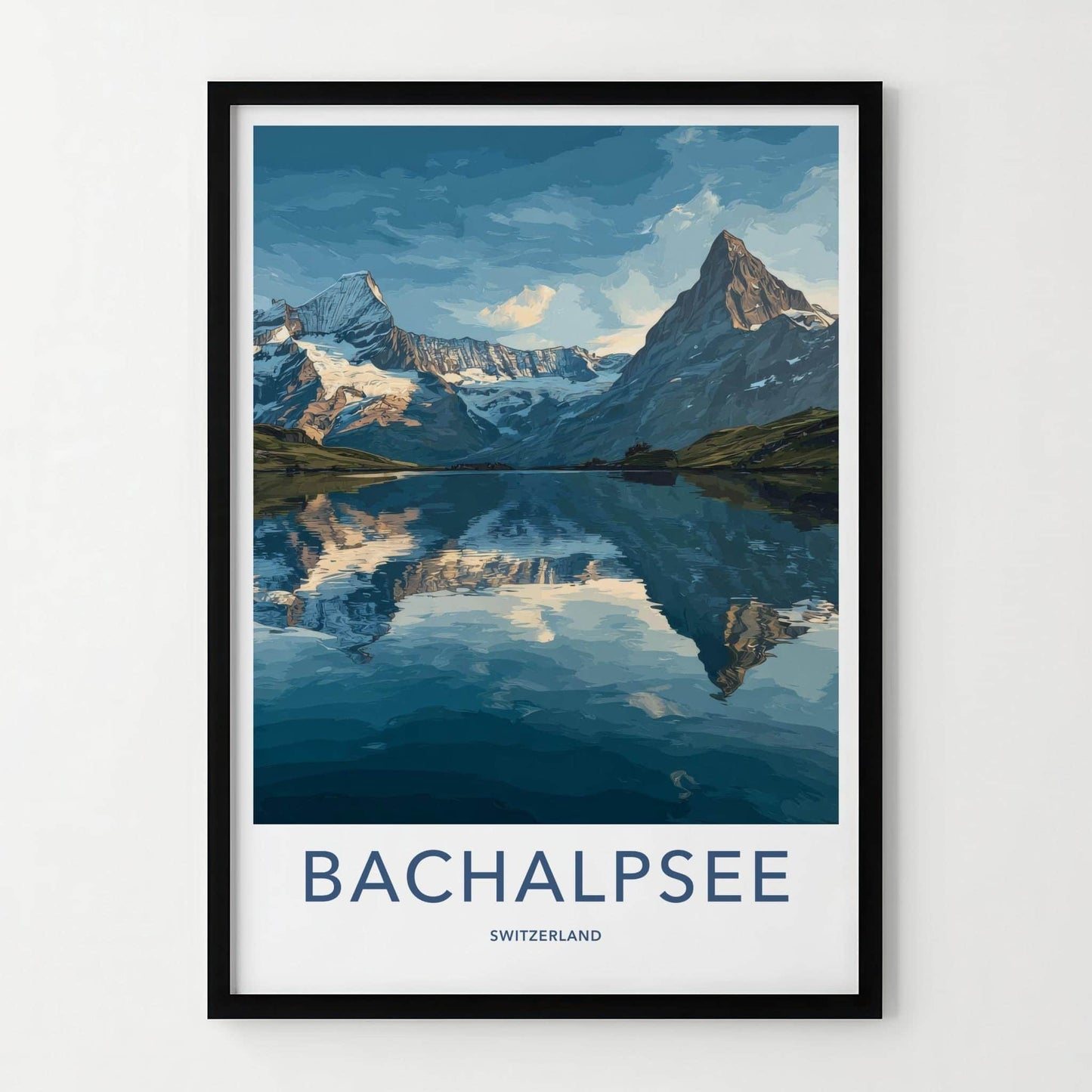 Bachalpsee Poster - Switzerland Travel Art - Alpine Lake View Wall Decor