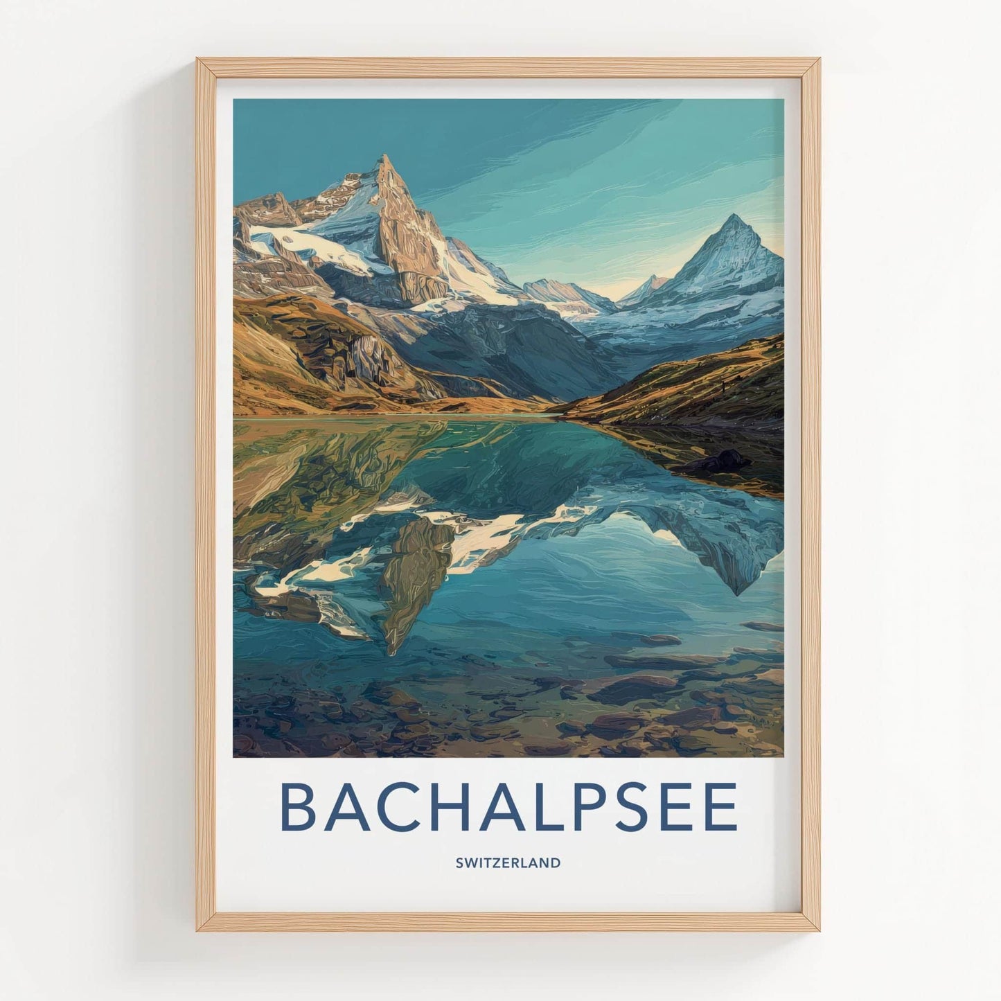 Bachalpsee Poster - Switzerland Travel Print - Mountain Lake Reflection Home Decor