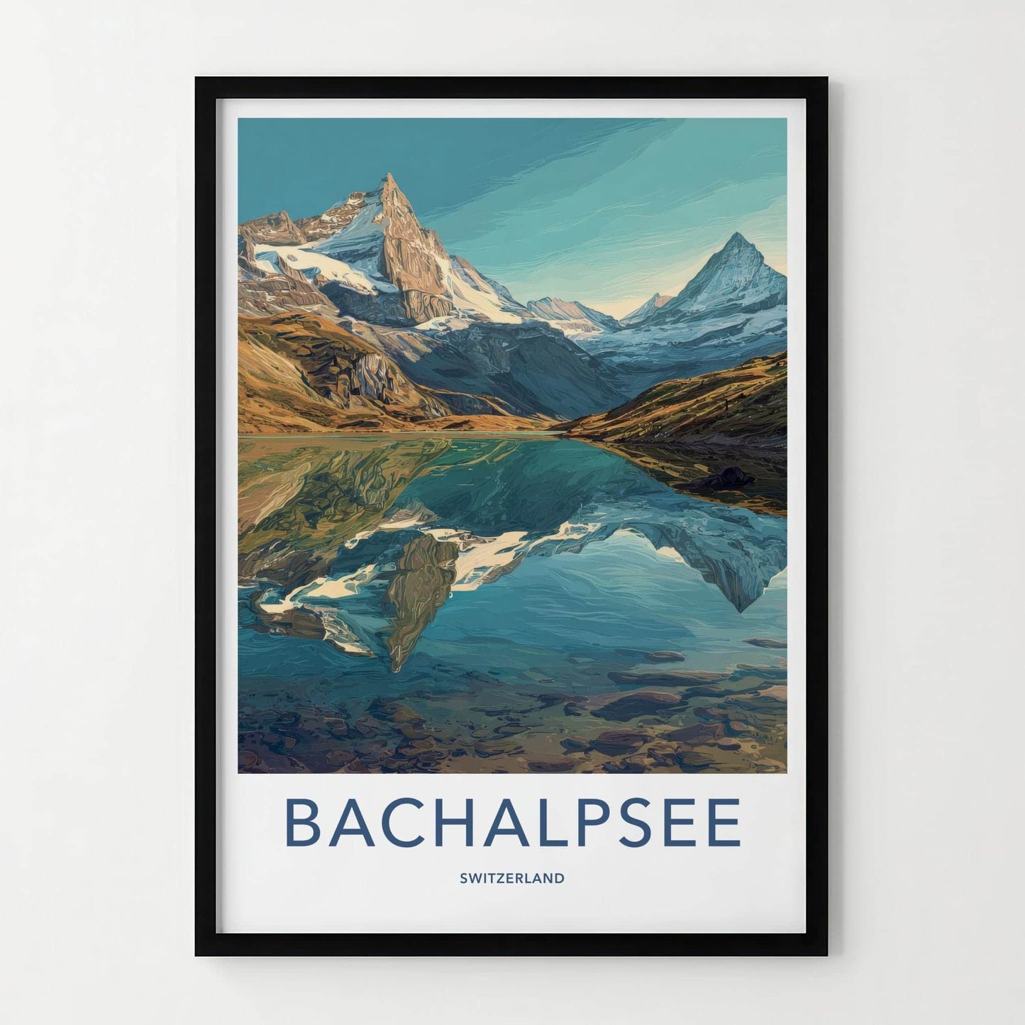 Bachalpsee Poster - Switzerland Travel Print - Mountain Lake Reflection Home Decor