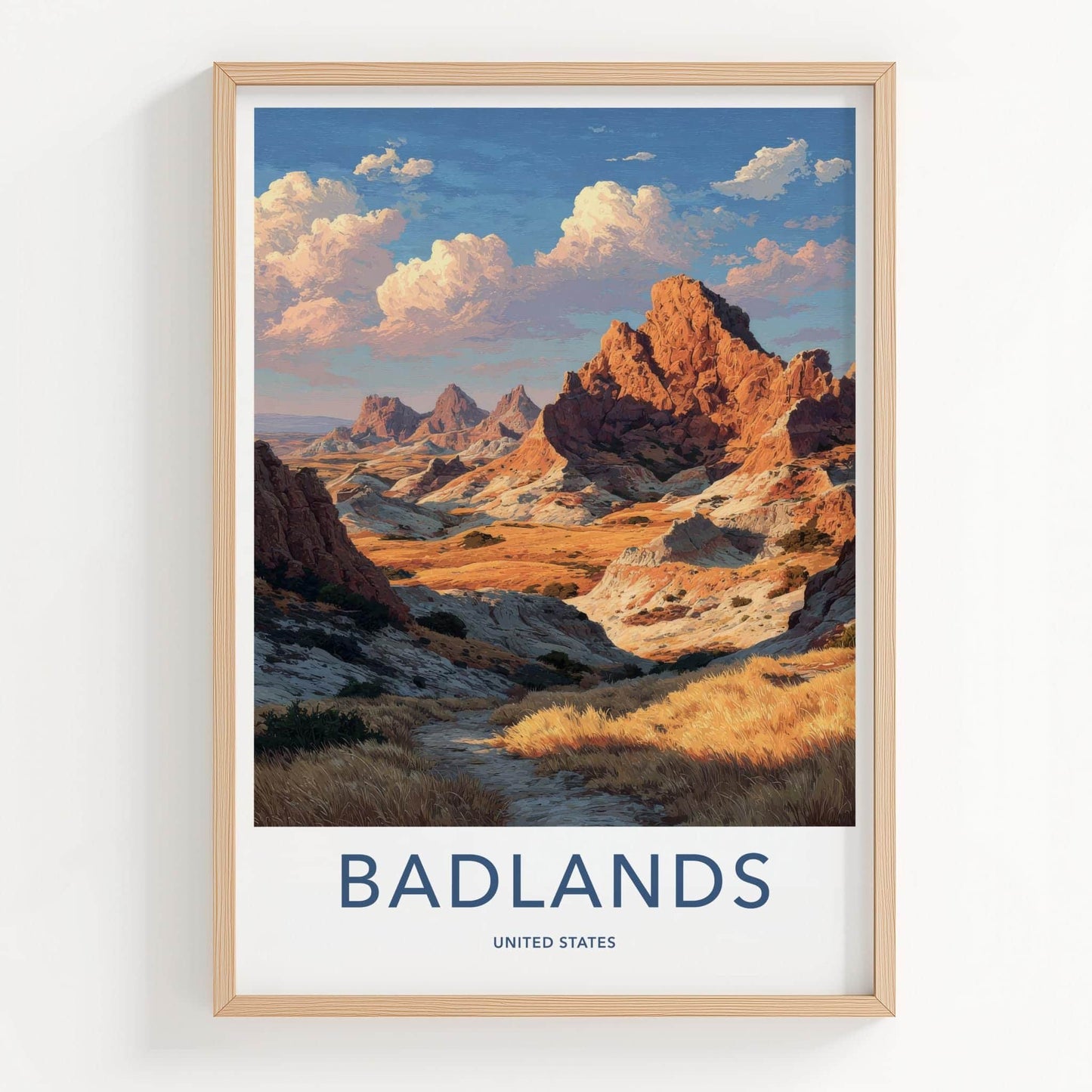 Badlands Poster - South Dakota Wall Art - Desert Rock Formations Home Decor