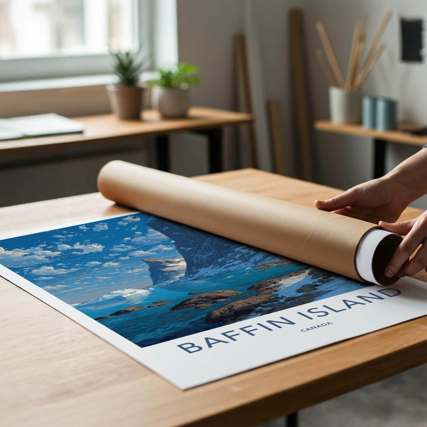 Baffin Island Poster - Canada Travel Art - Rugged Fjordscape Wall Decor