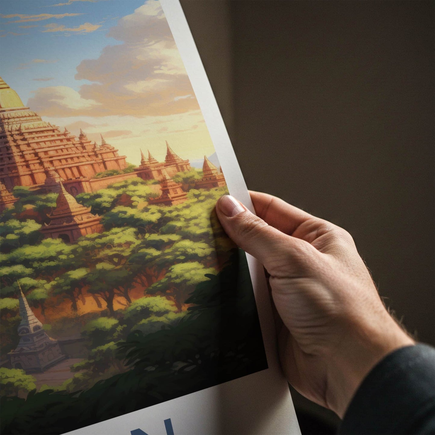 Bagan Poster - Myanmar Travel Art - Ancient Temple Landscape Home Decor