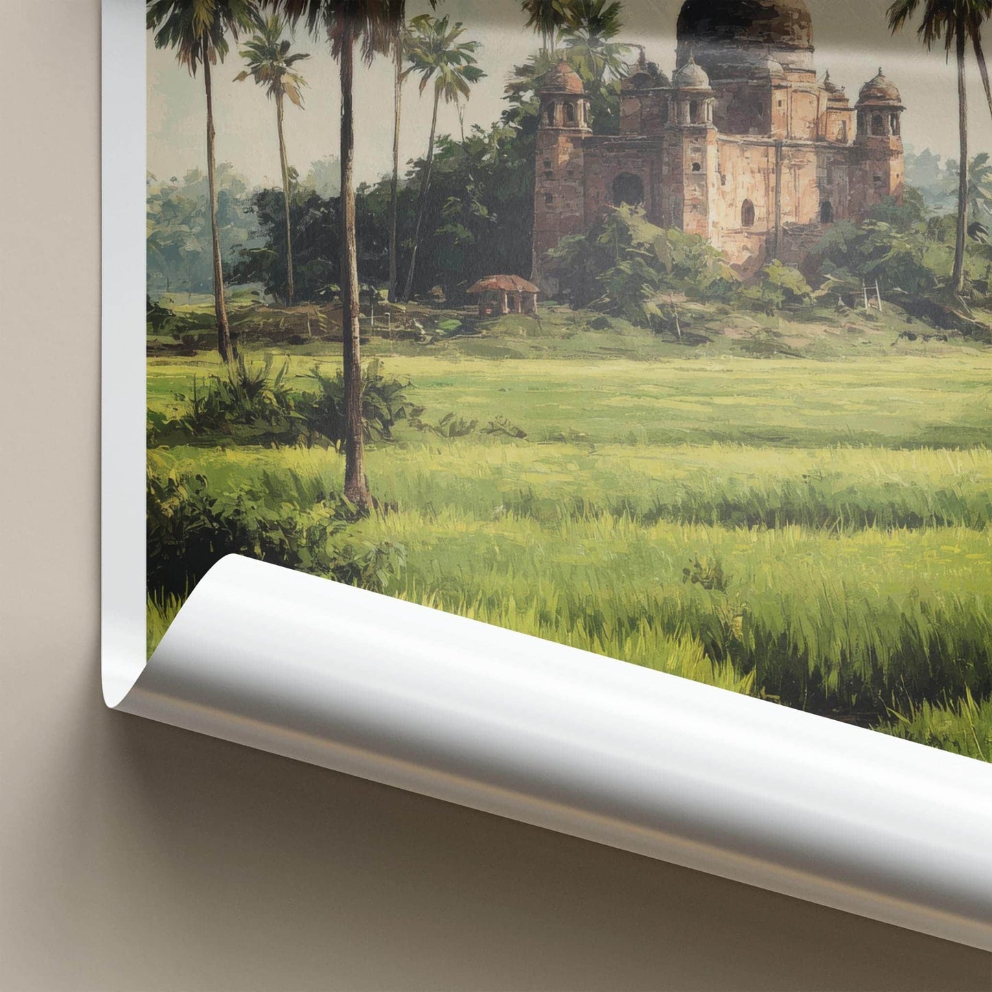 Bagerhat Poster - Bangladesh Travel Art - domed temple setting Home Decor