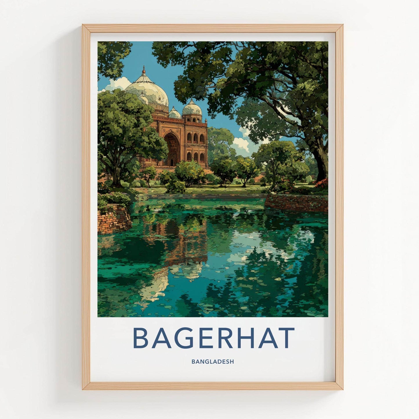 Bagerhat Poster - Bangladesh Travel Art - Domes Green Oasis Home Decor