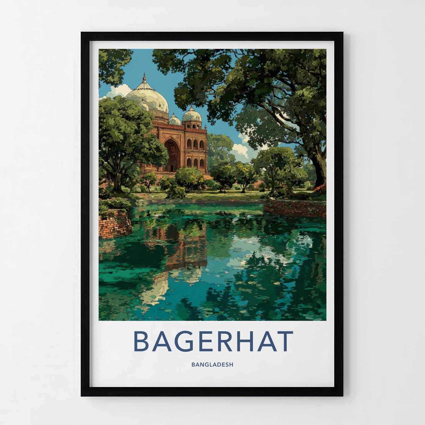 Bagerhat Poster - Bangladesh Travel Art - Domes Green Oasis Home Decor
