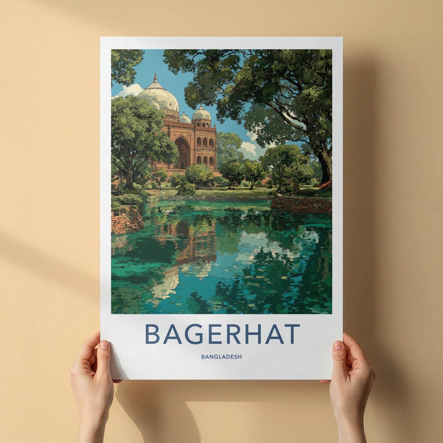 Bagerhat Poster - Bangladesh Travel Art - Domes Green Oasis Home Decor