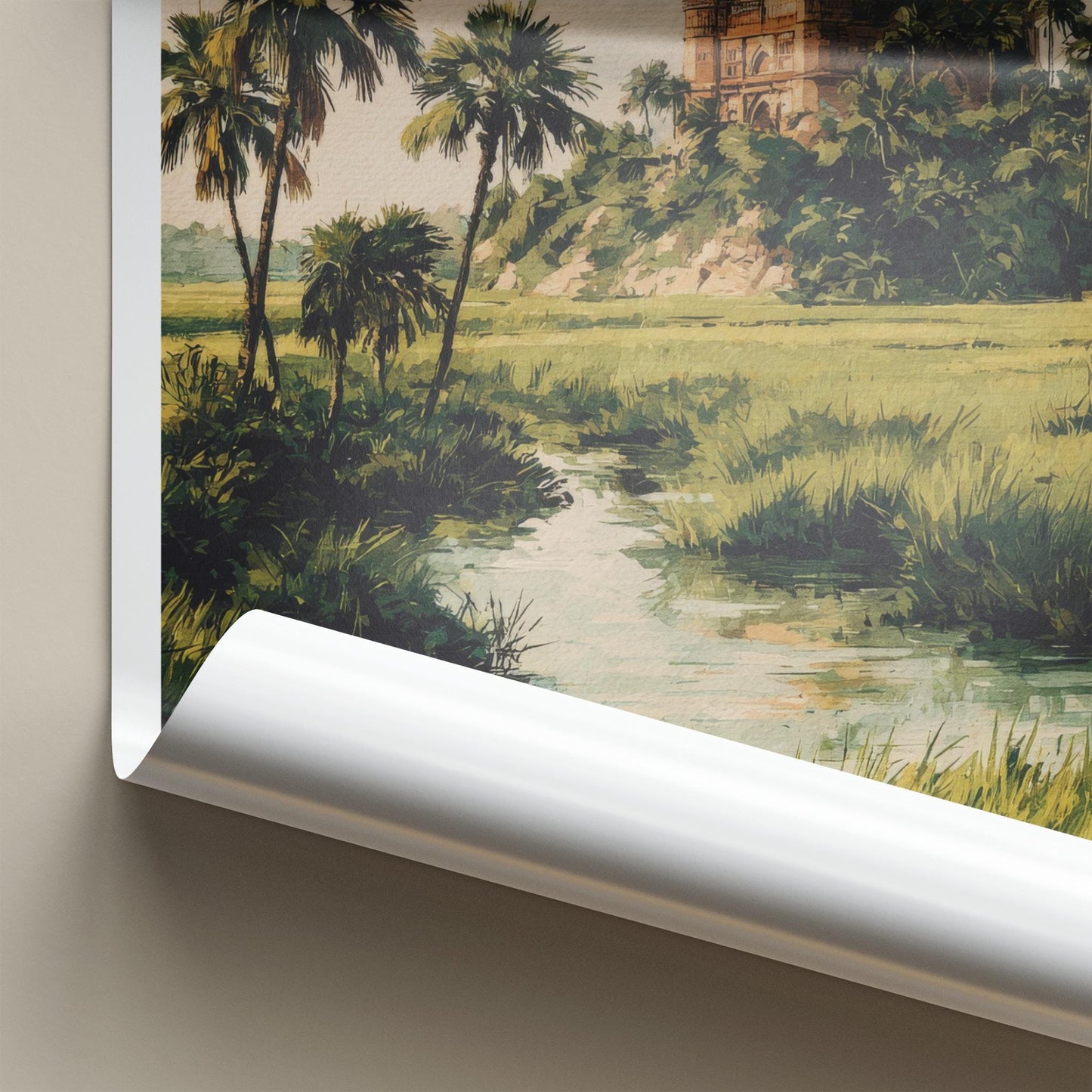 Bagerhat Poster - Bangladesh Travel Art - Historic Domes Riverside Home Decor
