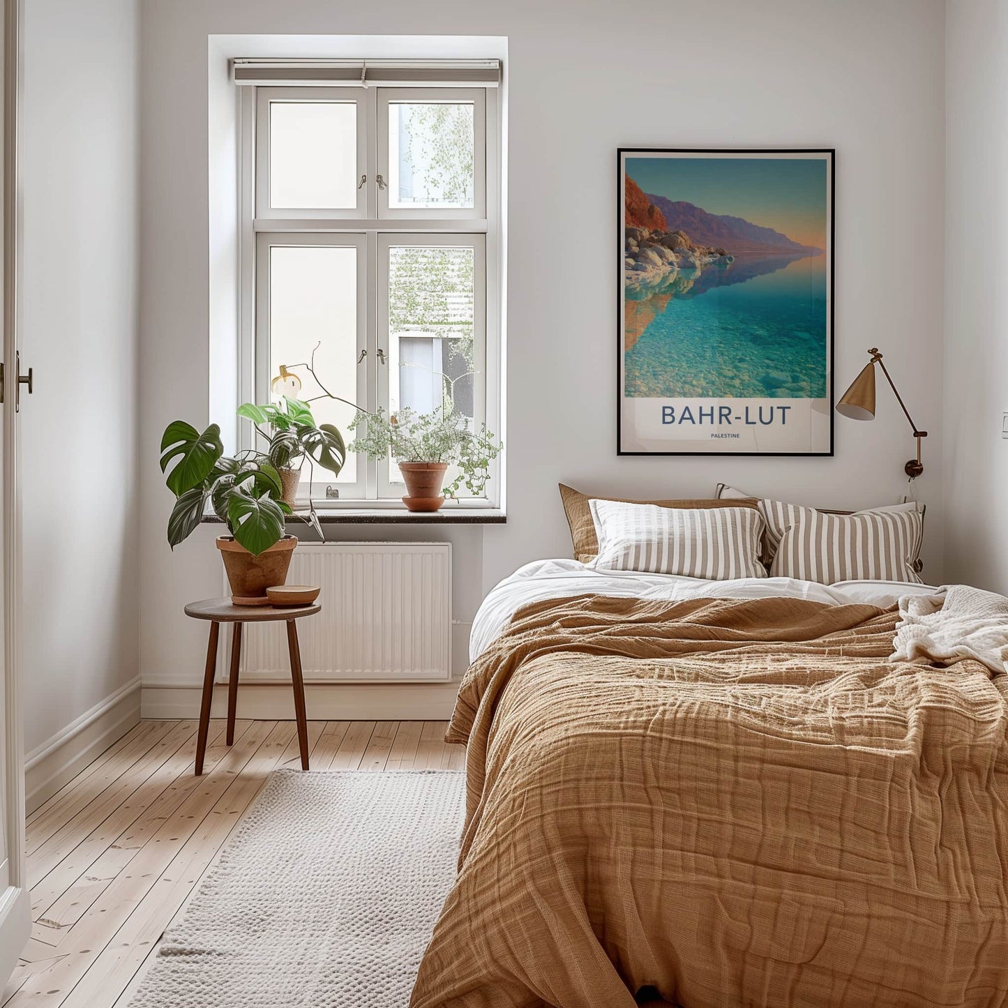 Bahr-Lut Poster - Palestine Wall Art - Clear Shoreline Reflection Home Decor