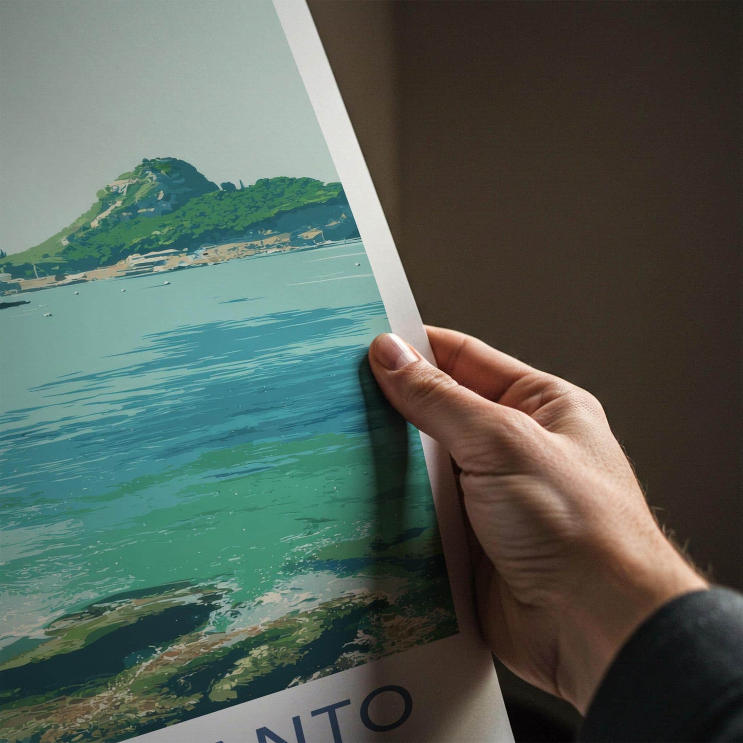 Baia Di Ieranto Poster - Italy Travel Art - Tranquil Bay Scene Wall Decor