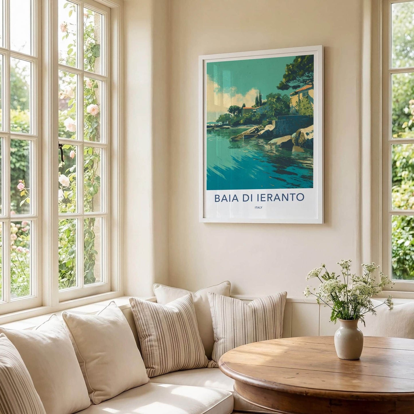 Baia di Ieranto Poster - Italy Travel Art - Turquoise Coastal Home Decor