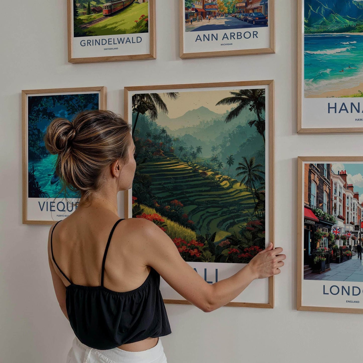 Bali Poster - Indonesia Travel Art - Lush Terraces Home Decor