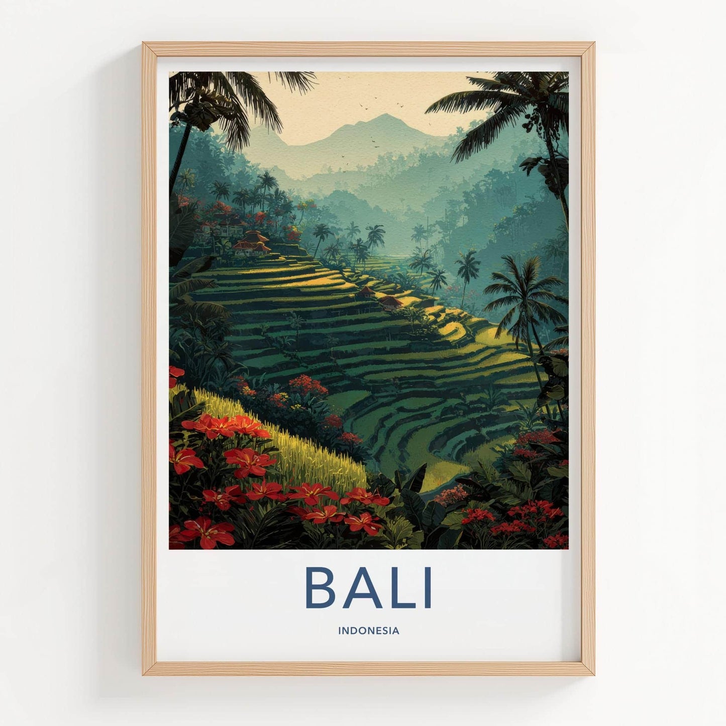 Bali Poster - Indonesia Travel Art - Lush Terraces Home Decor
