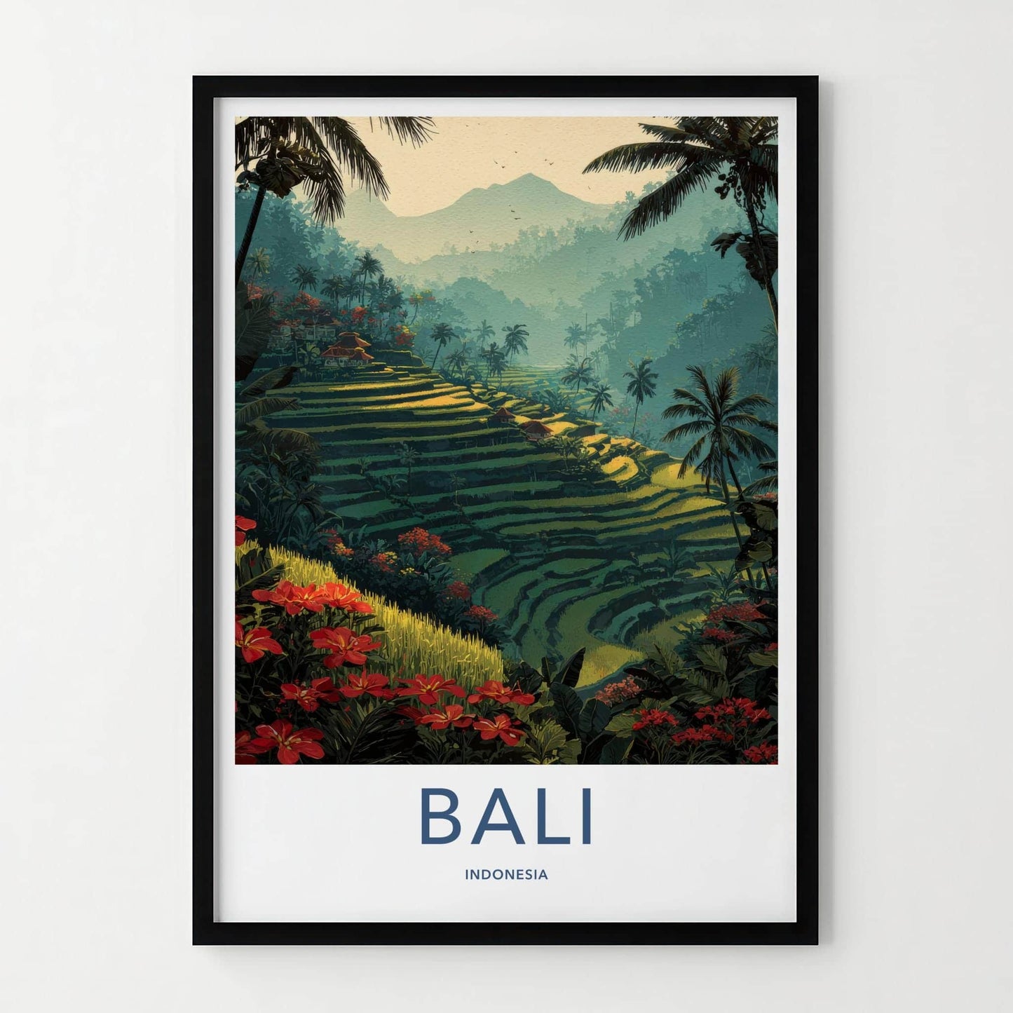 Bali Poster - Indonesia Travel Art - Lush Terraces Home Decor