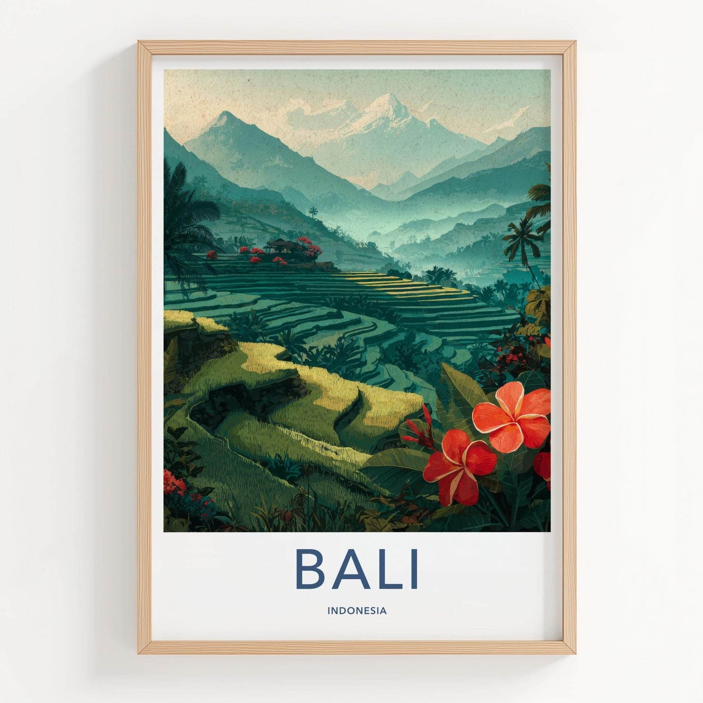 Bali Poster - Indonesia Wall Art - Lush Green Terraces Gallery Art