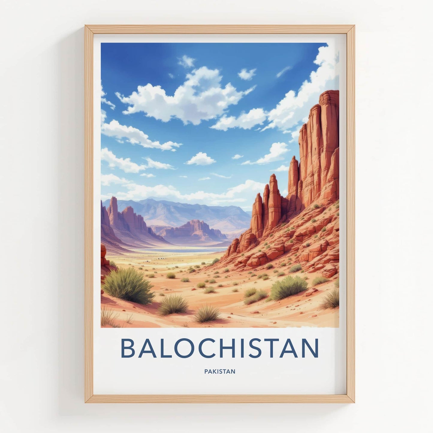 Balochistan Poster - Pakistan Travel Art - Arid Canyon Vista Home Decor