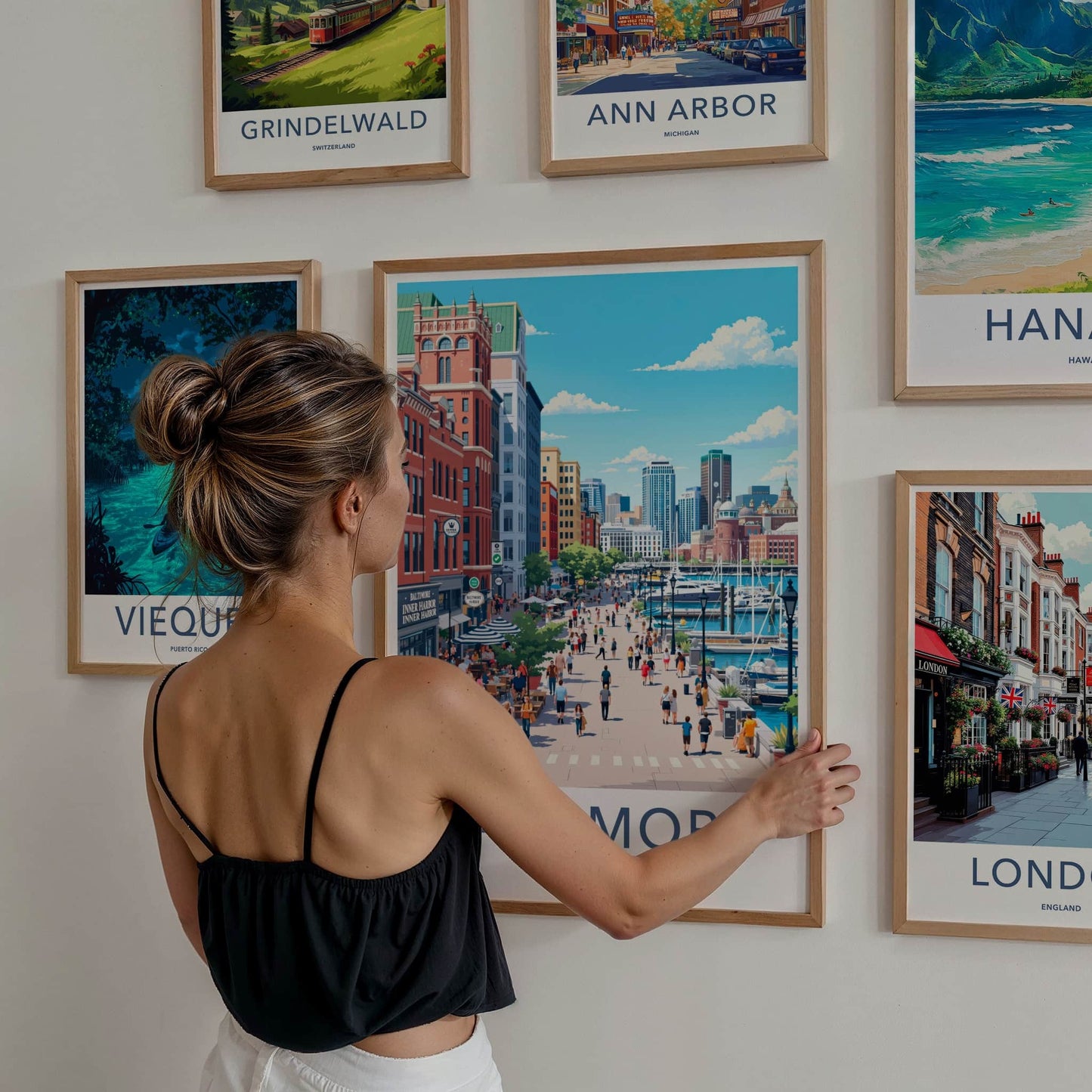 Baltimore Poster - Maryland Travel Art - Vibrant City Harbor Home Decor