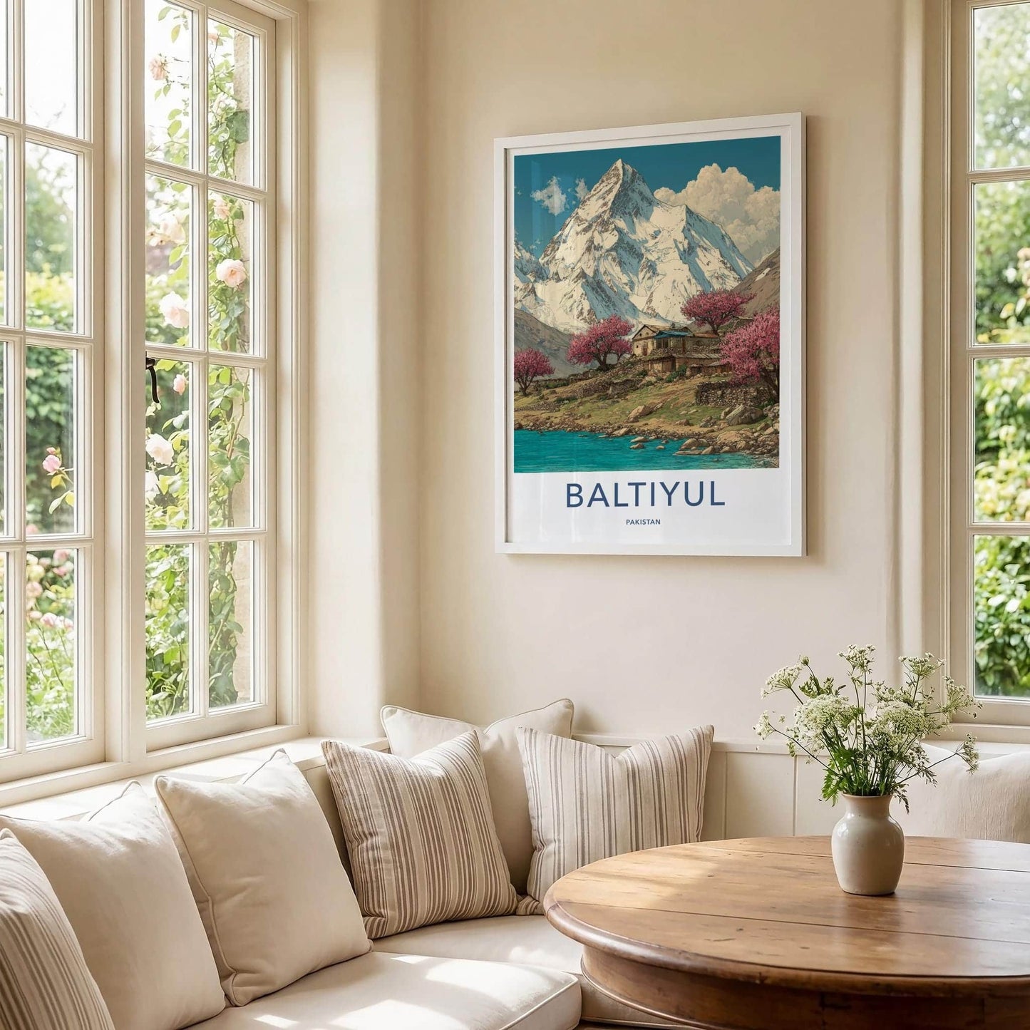 BALTIYUL Poster - Pakistan Travel Art - Mountain Lake Bloom Home Decor