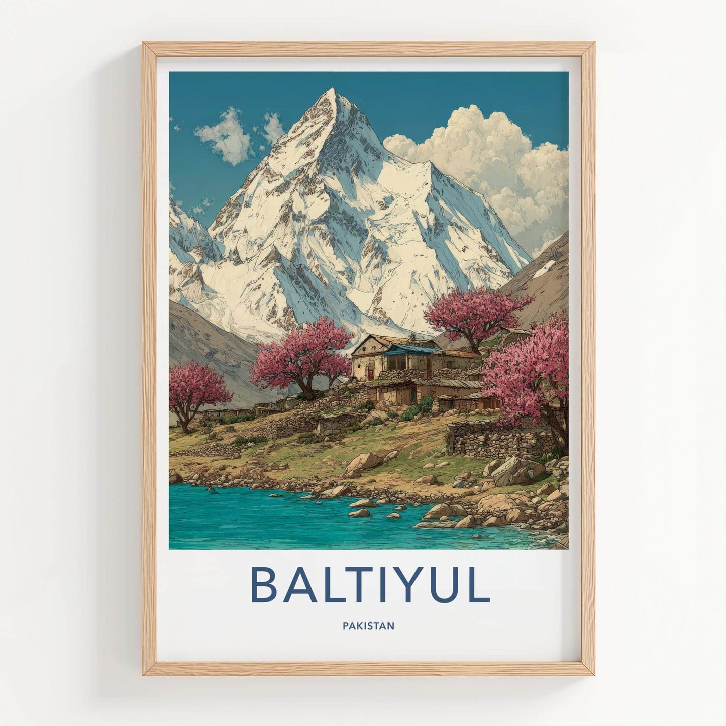 BALTIYUL Poster - Pakistan Travel Art - Mountain Lake Bloom Home Decor
