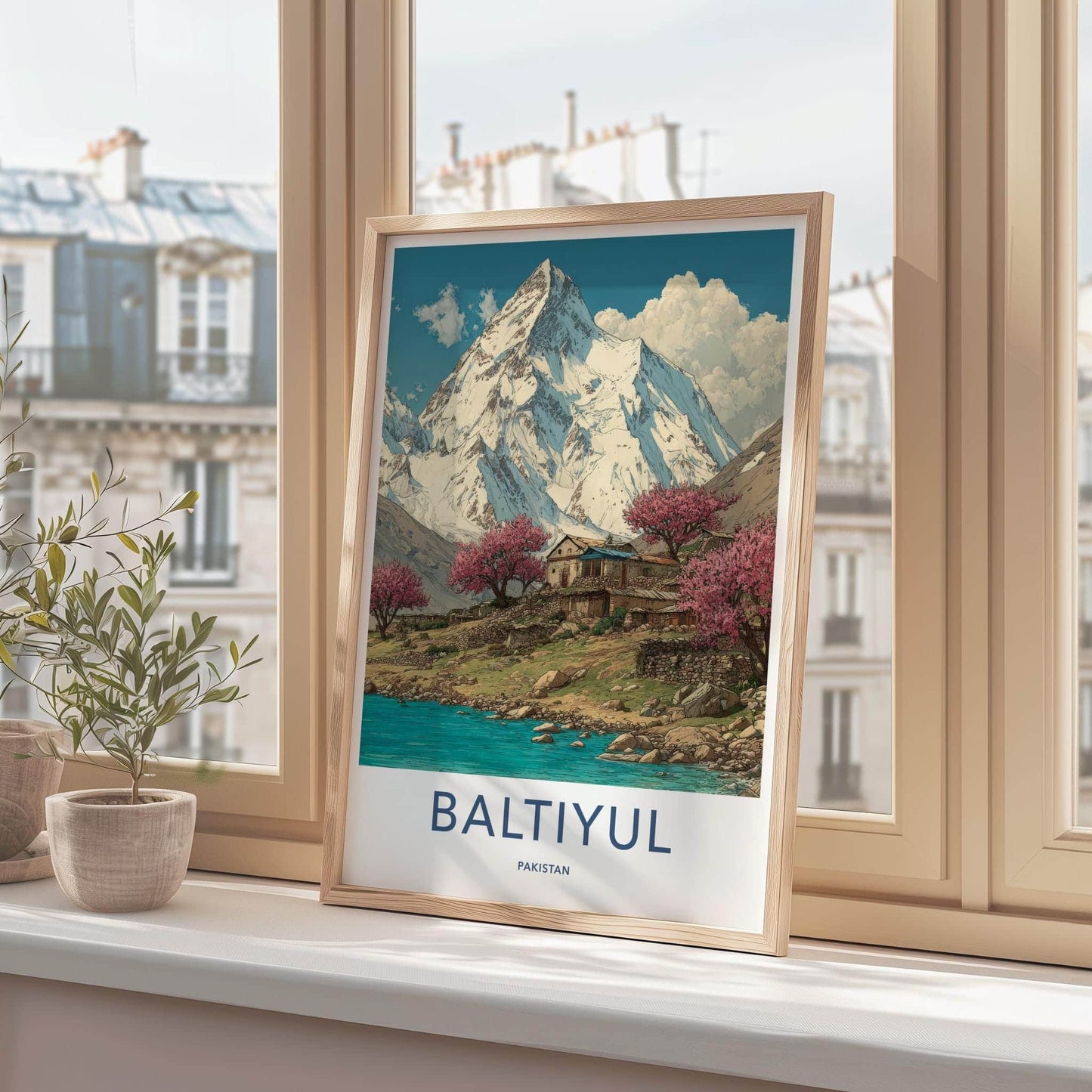 BALTIYUL Poster - Pakistan Travel Art - Mountain Lake Bloom Home Decor