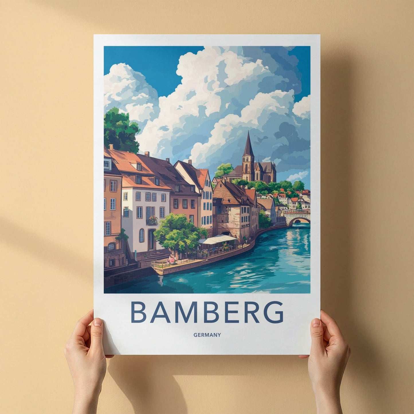 Bamberg Poster - Germany Travel Art - Historic River Town Wall Decor