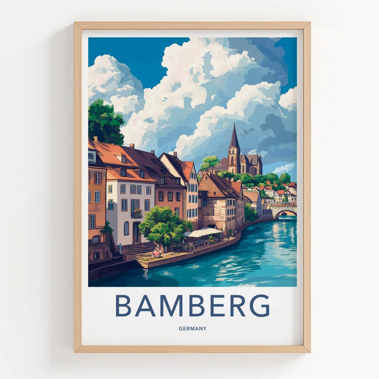 Bamberg Poster - Germany Travel Art - Historic River Town Wall Decor
