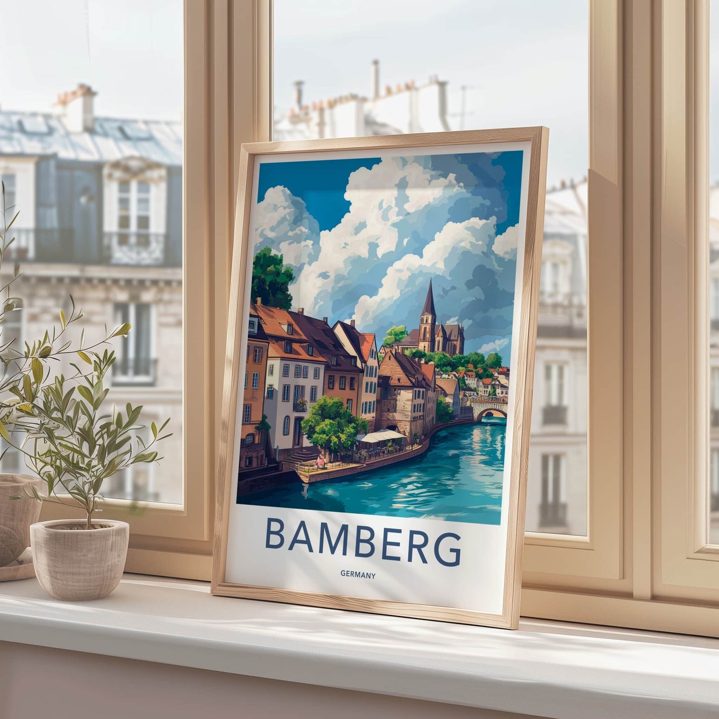 Bamberg Poster - Germany Travel Art - Historic River Town Wall Decor