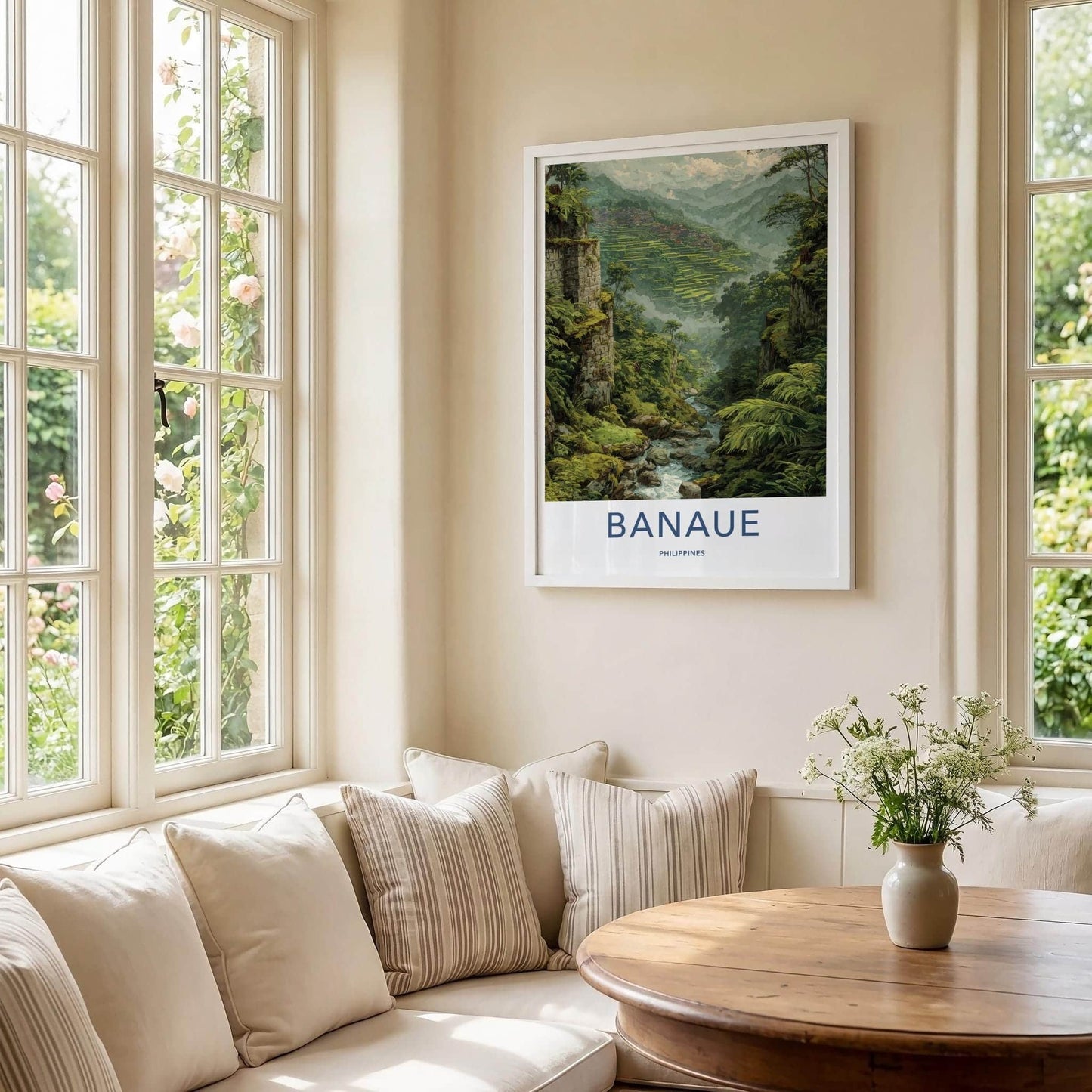 Banaue Poster - Philippines Travel Art - Ancient Green Terraces Wall Decor