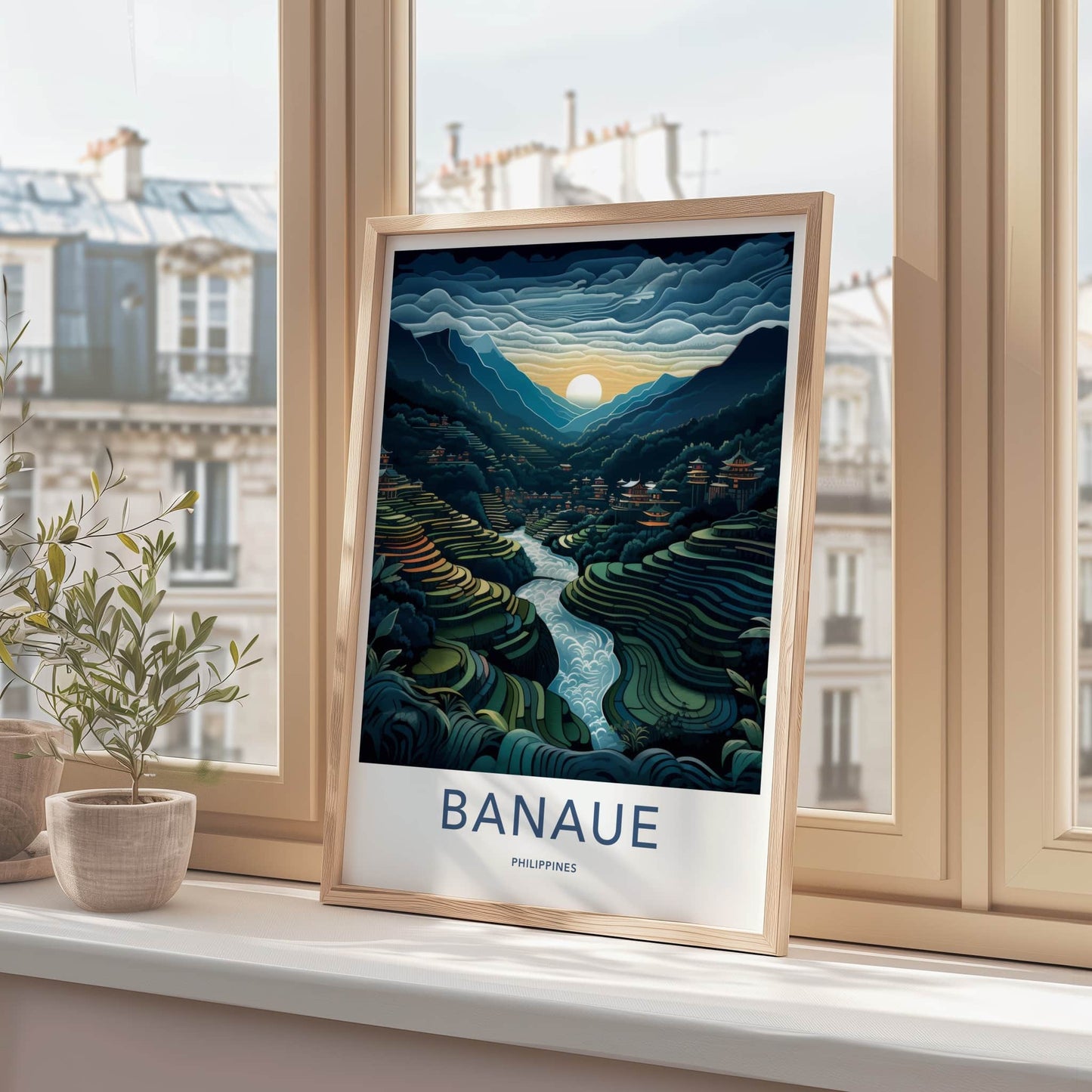 Banaue Poster - Philippines Travel Art - Terraced Rice Fields Home Decor