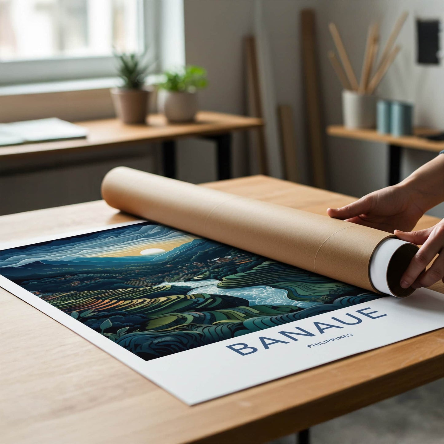 Banaue Poster - Philippines Travel Art - Terraced Rice Fields Home Decor