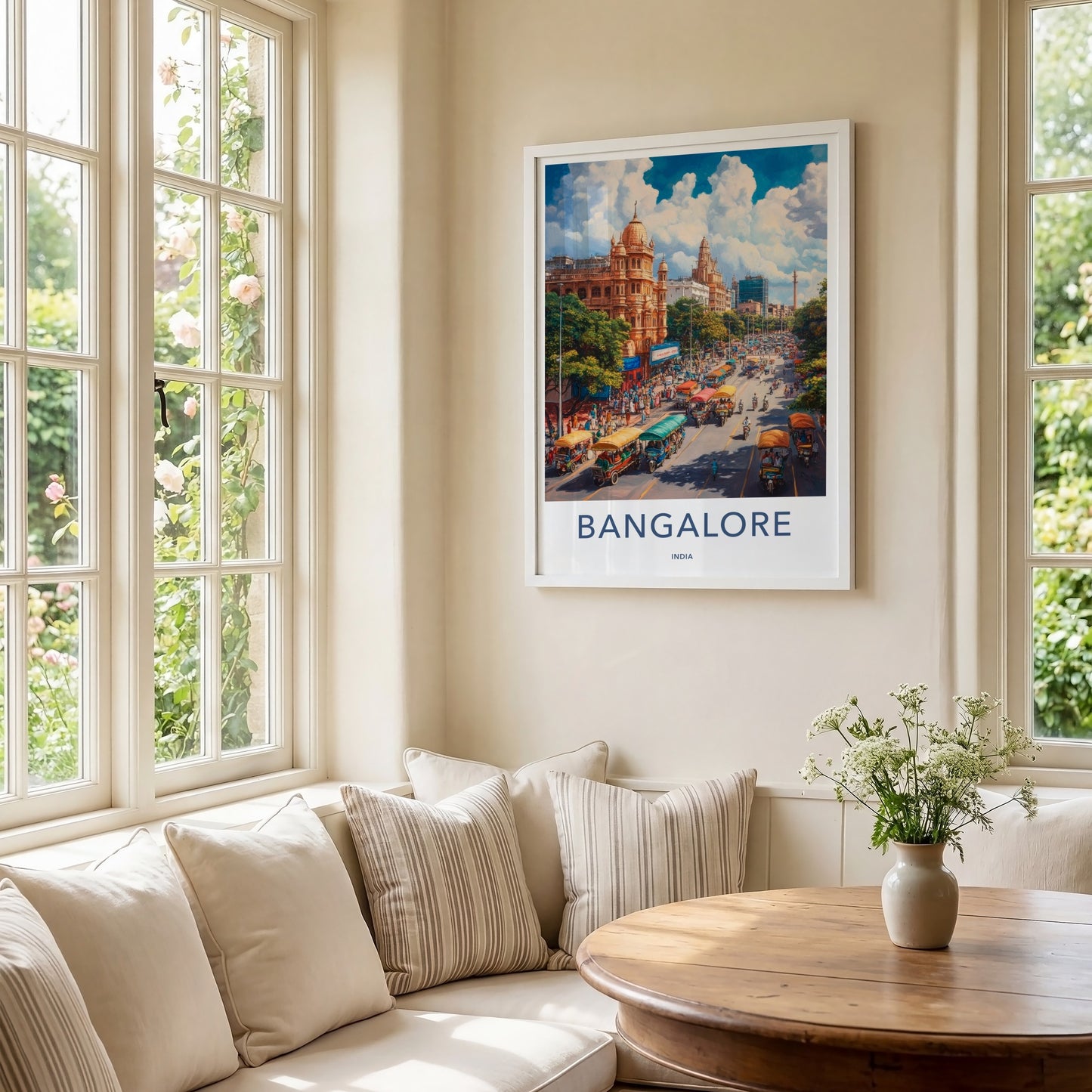 Bangalore Poster - India Art Print - Karnataka Busy Street Traffic Home Decor