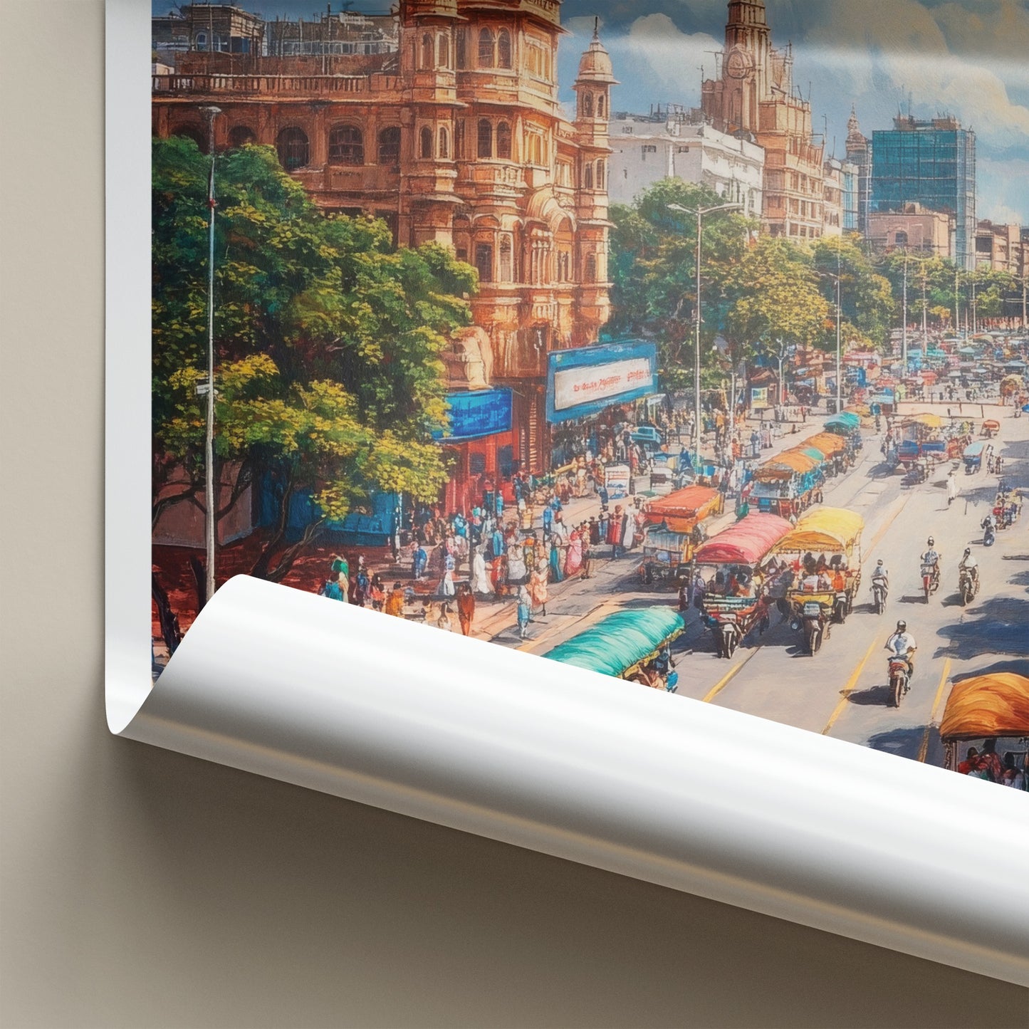 Bangalore Poster - India Art Print - Karnataka Busy Street Traffic Home Decor