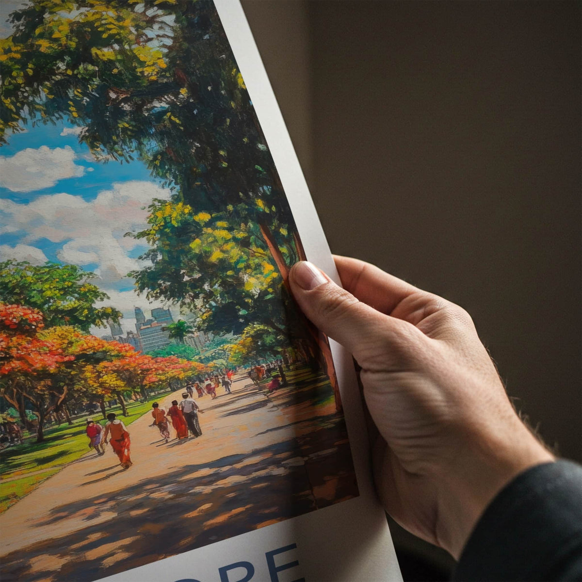 Bangalore Poster - India Travel Art - Karnataka Blossoming Garden Path Home Decor