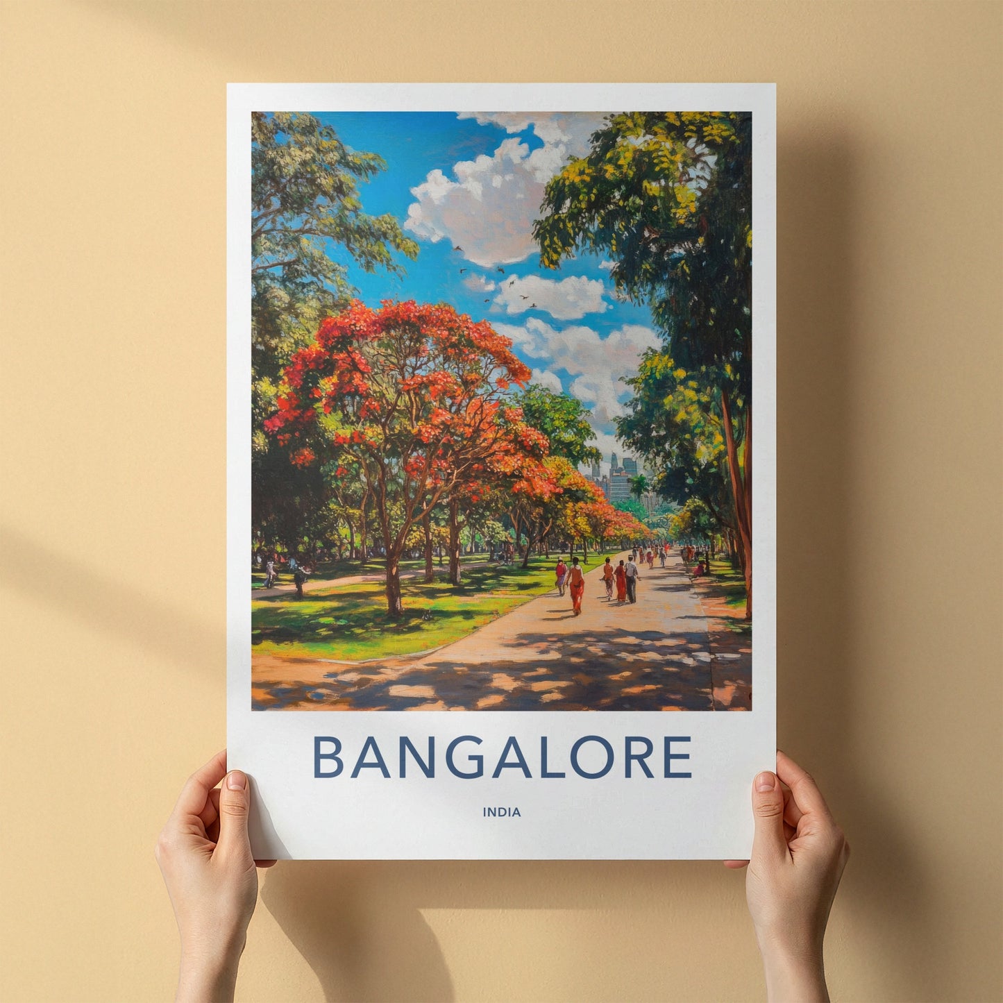 Bangalore Poster - India Travel Art - Karnataka Blossoming Garden Path Home Decor