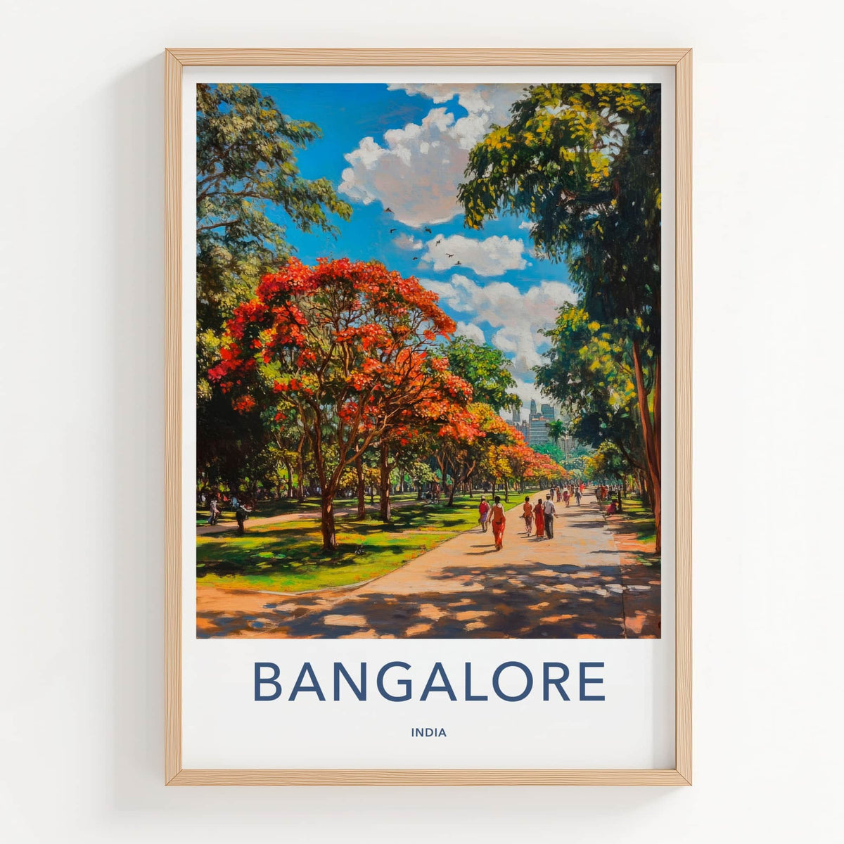 Bangalore Poster - India Travel Art - Karnataka Blossoming Garden Path Home Decor