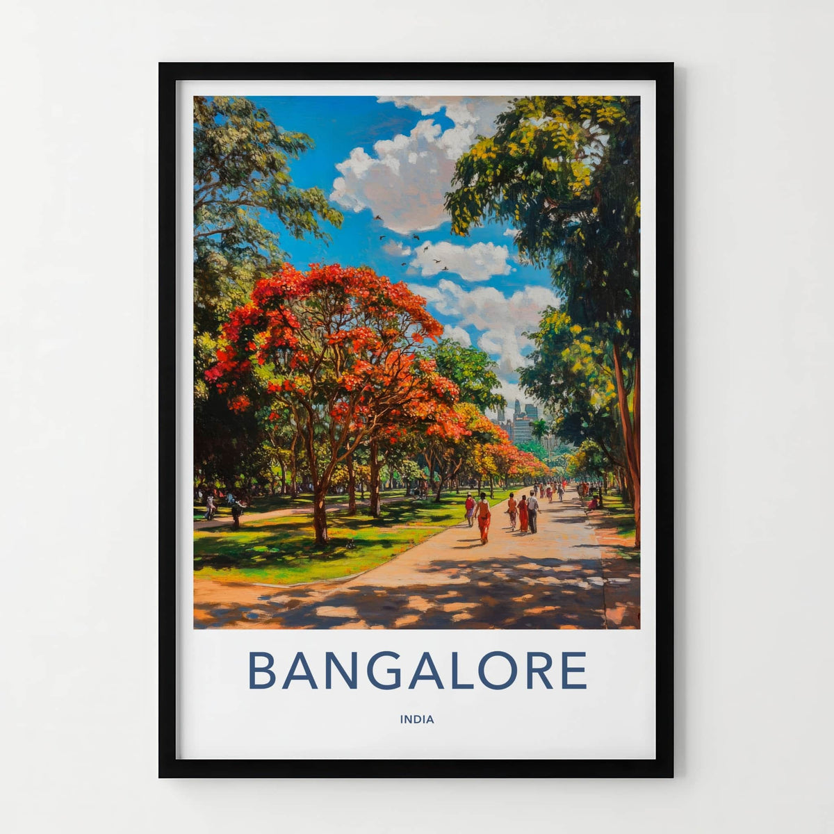 Bangalore Poster - India Travel Art - Karnataka Blossoming Garden Path Home Decor