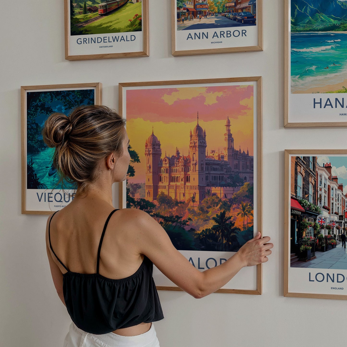 Bangalore Poster - India Travel Art - Karnataka Palace Sunset Home Decor