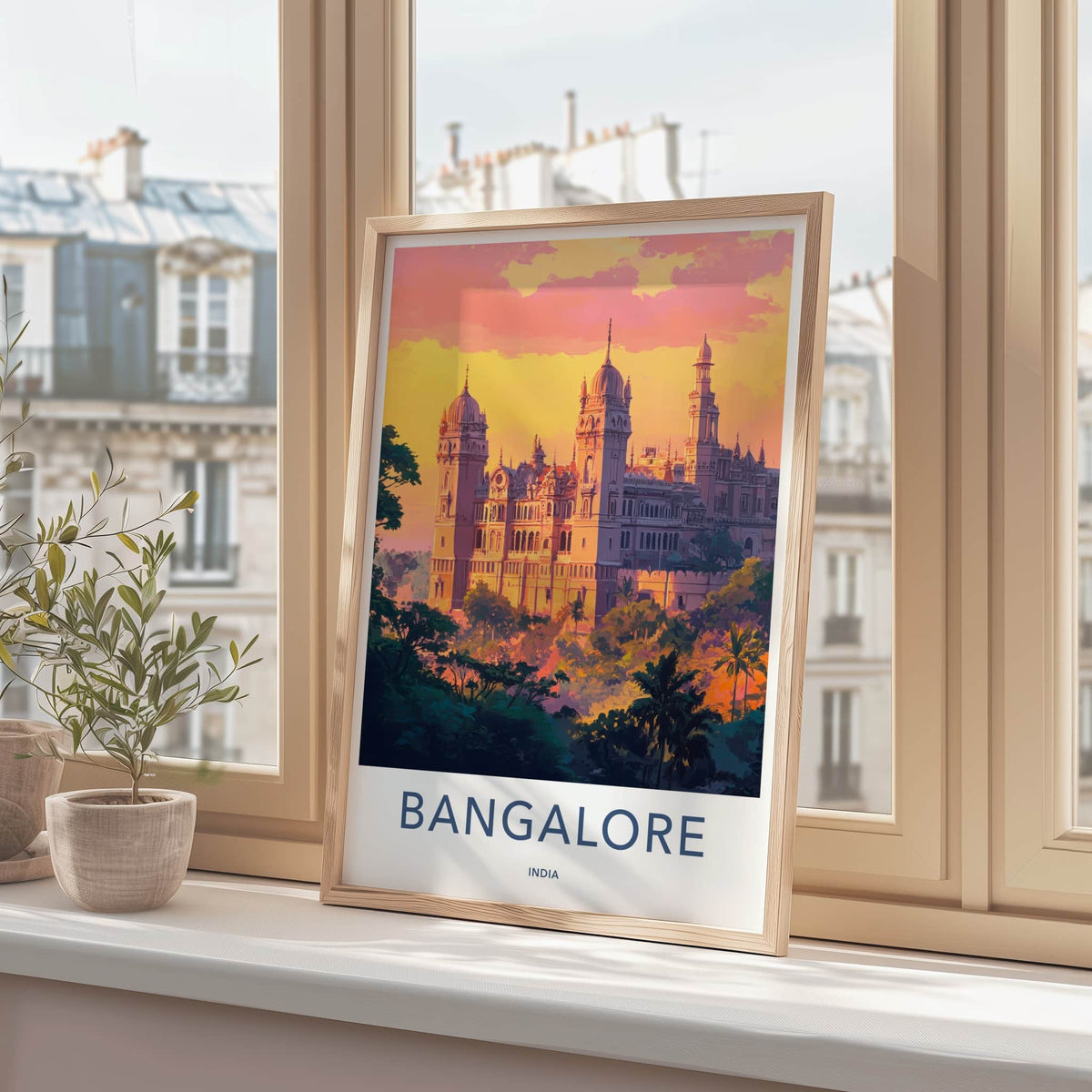 Bangalore Poster - India Travel Art - Karnataka Palace Sunset Home Decor