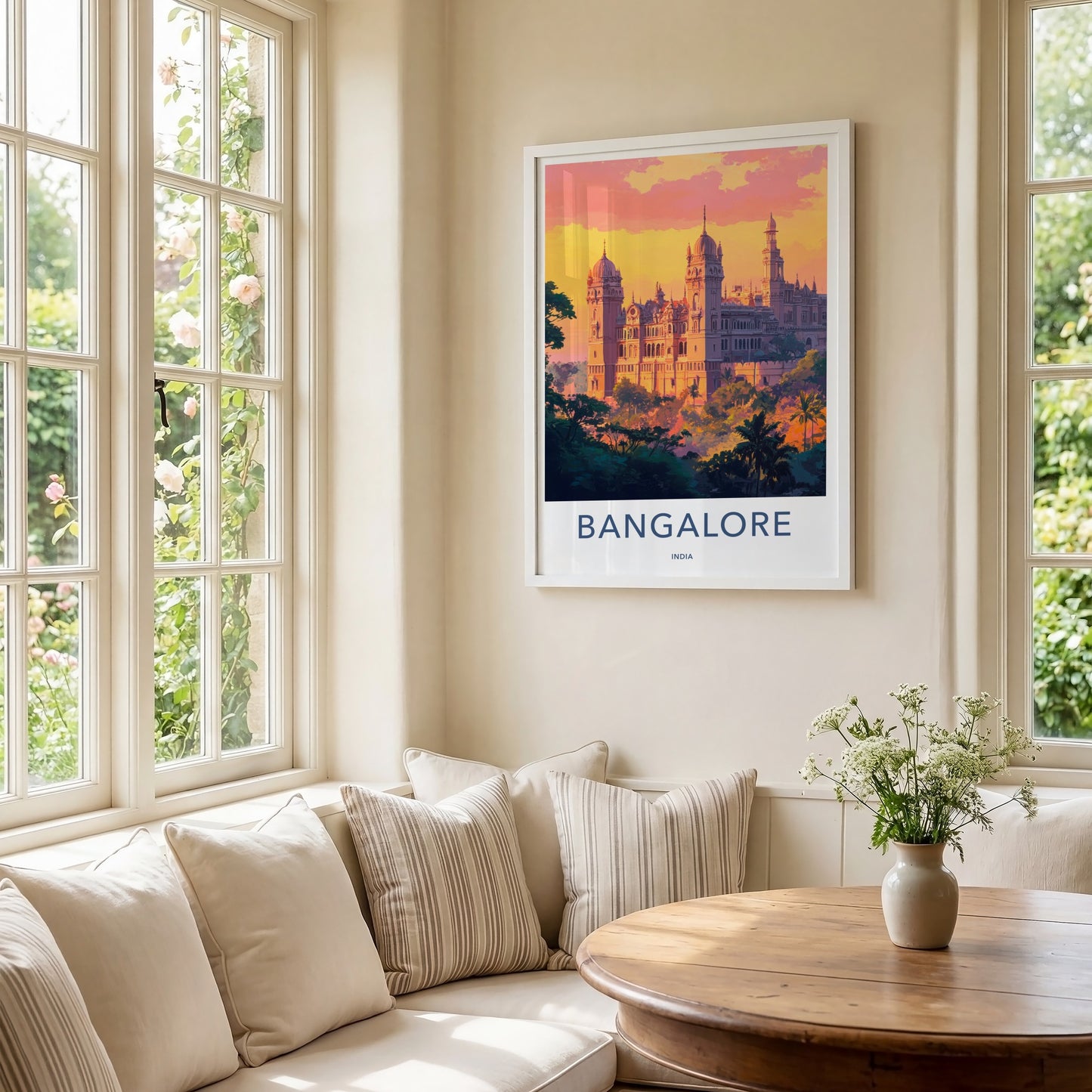 Bangalore Poster - India Travel Art - Karnataka Palace Sunset Home Decor