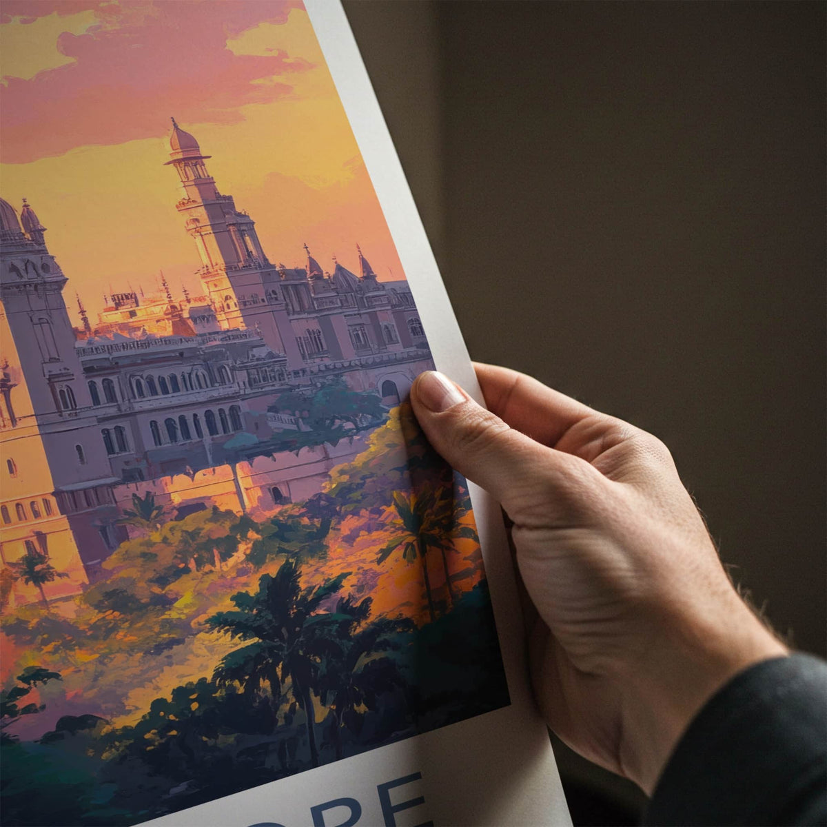 Bangalore Poster - India Travel Art - Karnataka Palace Sunset Home Decor