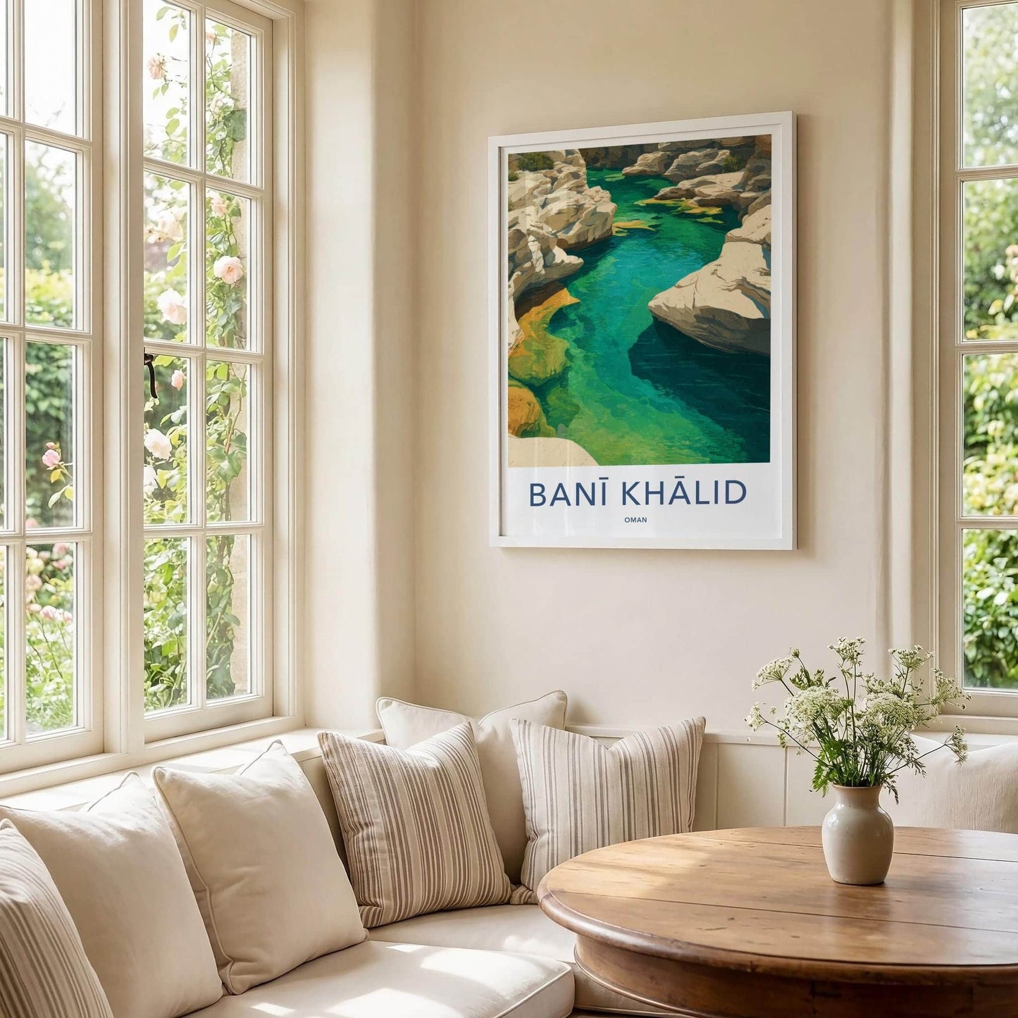 Bani Khalid Poster - Oman Scenic Art - Emerald Canyon Waters Wall Decor