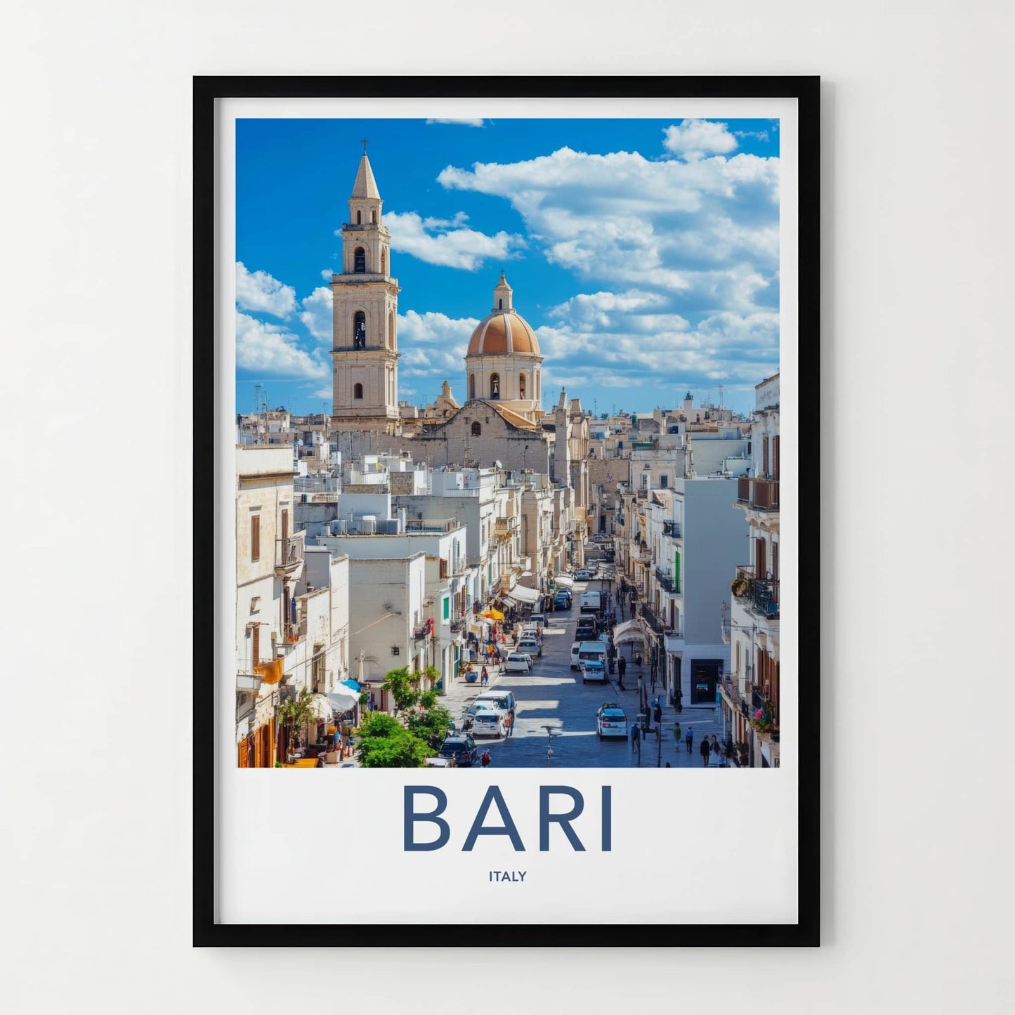 Bari Poster - Italy Framed Print - Bell Tower Dome Framed Decor