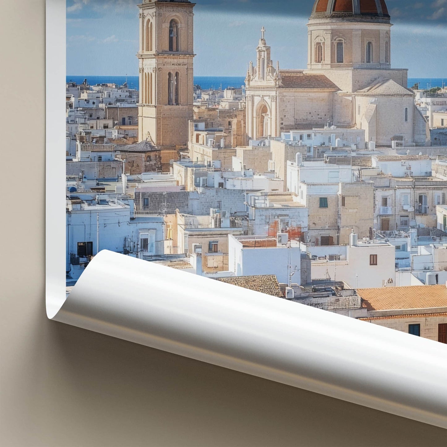 Bari Poster - Italy Travel Art - Bell Tower Dome Home Decor