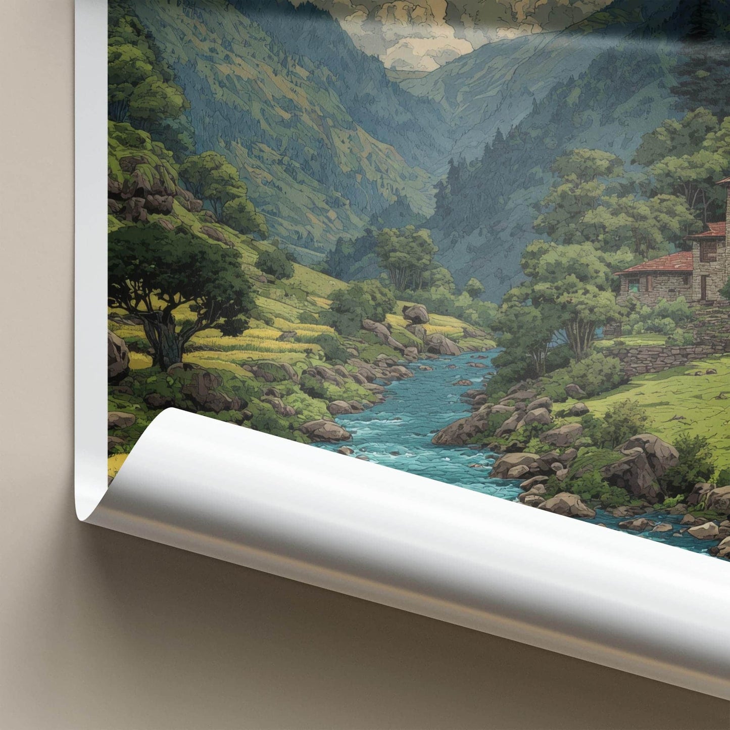 Barot Valley Poster - India Travel Art - Himachal Pradesh Rivers Home Decor