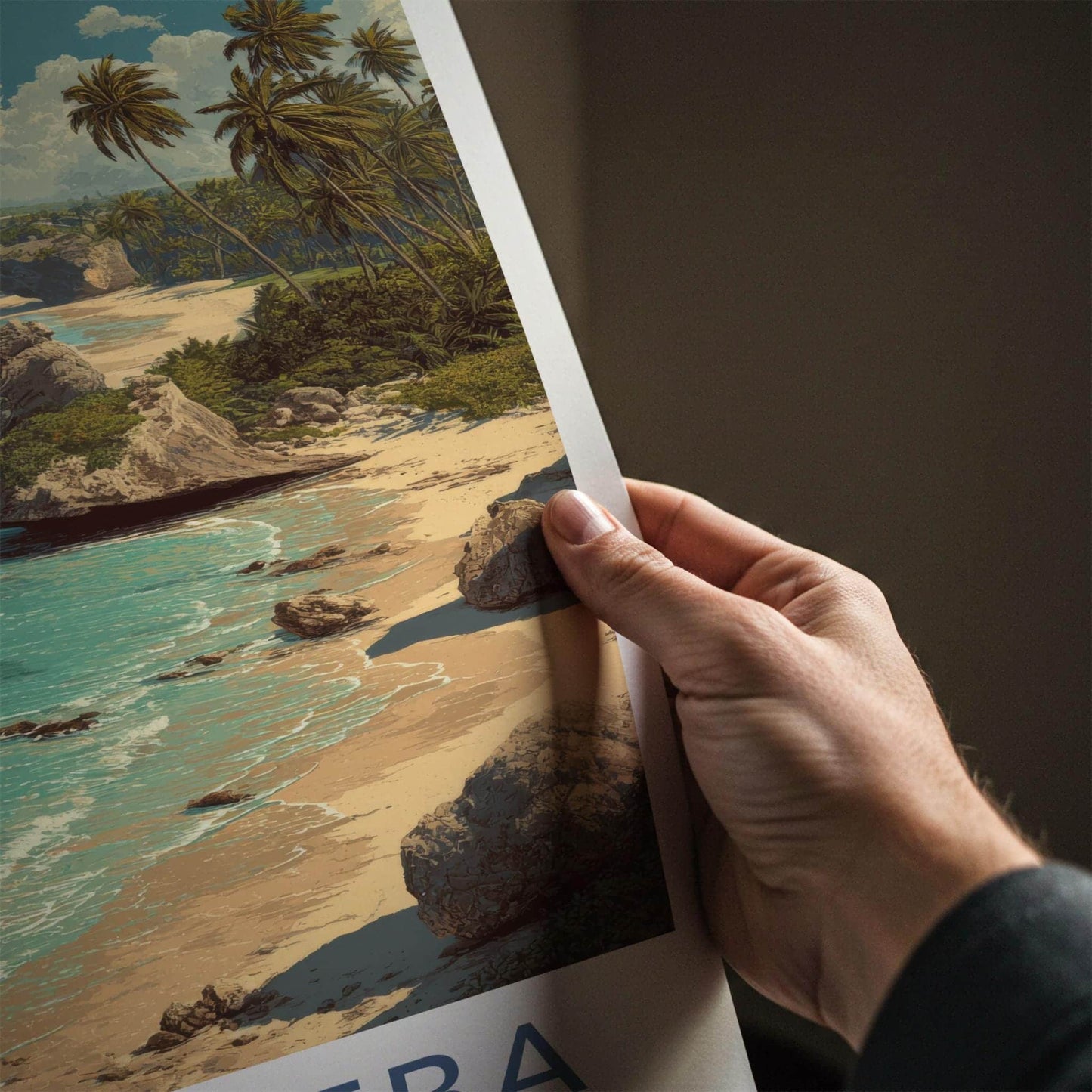 Bathsheba Poster - Barbados Travel Art - Dramatic Rock Formations Wall Decor