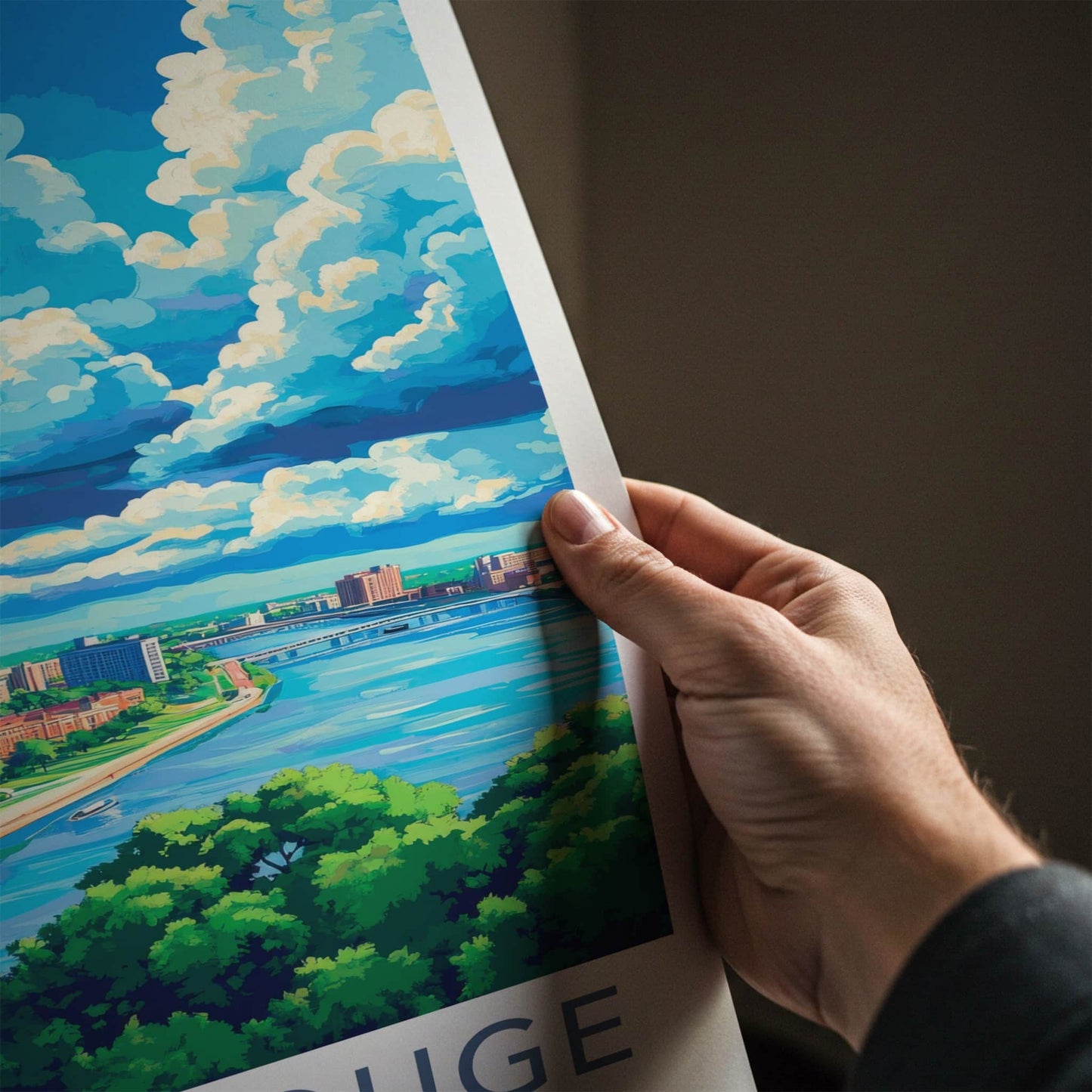 Baton Rouge Poster - Louisiana Travel Art - Capitol River City Home Decor