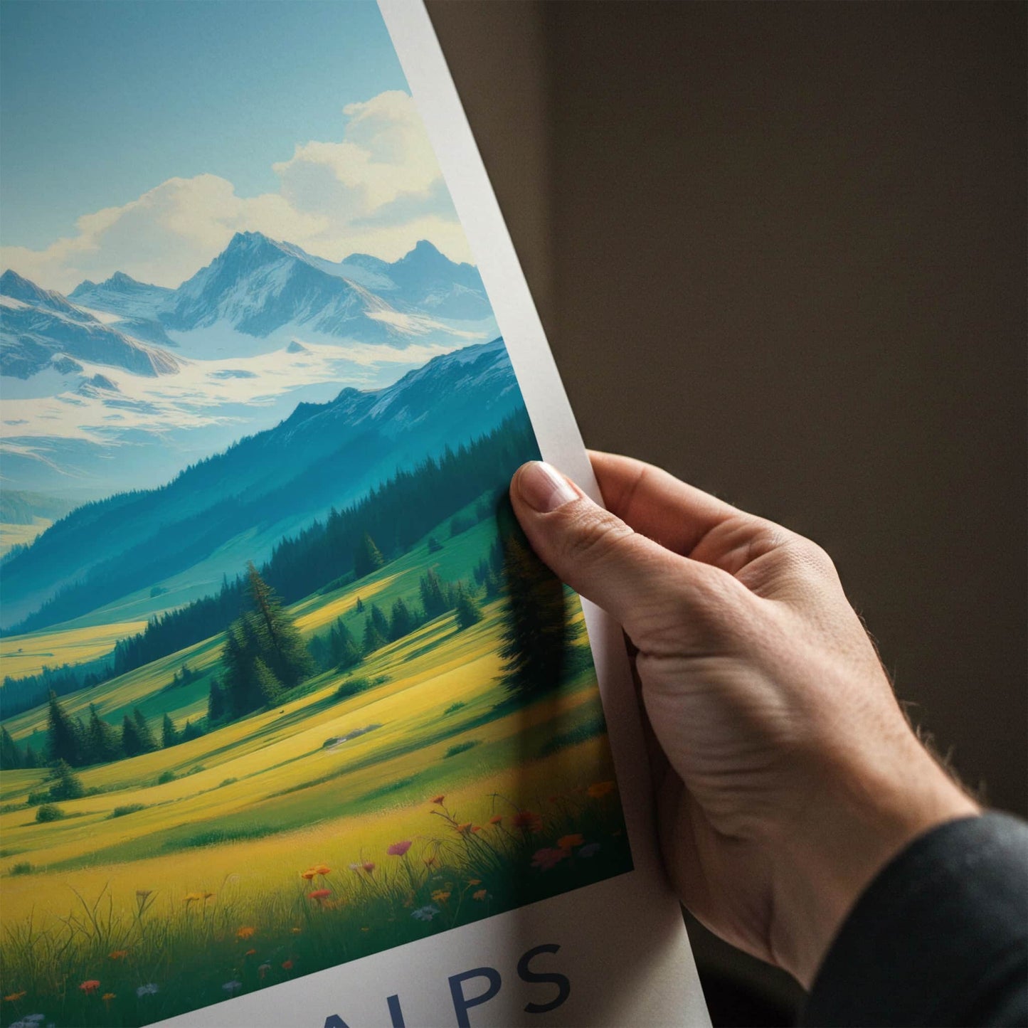 Bavarian Alps Poster - Germany Travel Art - Sunny Mountain Valley Home Decor